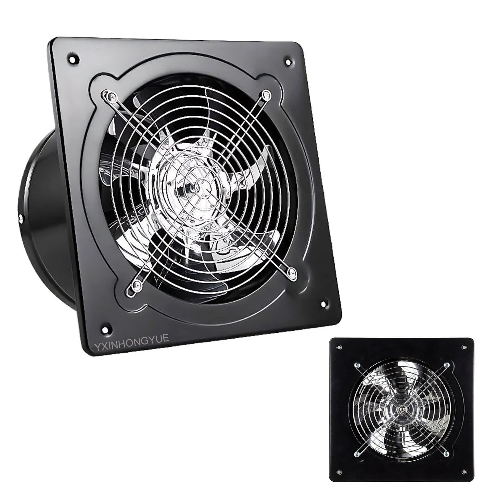 220V 2800RPM Industrial Exhaust Fan, 4-8 Inch Low Noise Metal Grill Ventilator for Workshop, Basement, Office, High Air Volume Smoke Extractor Fan