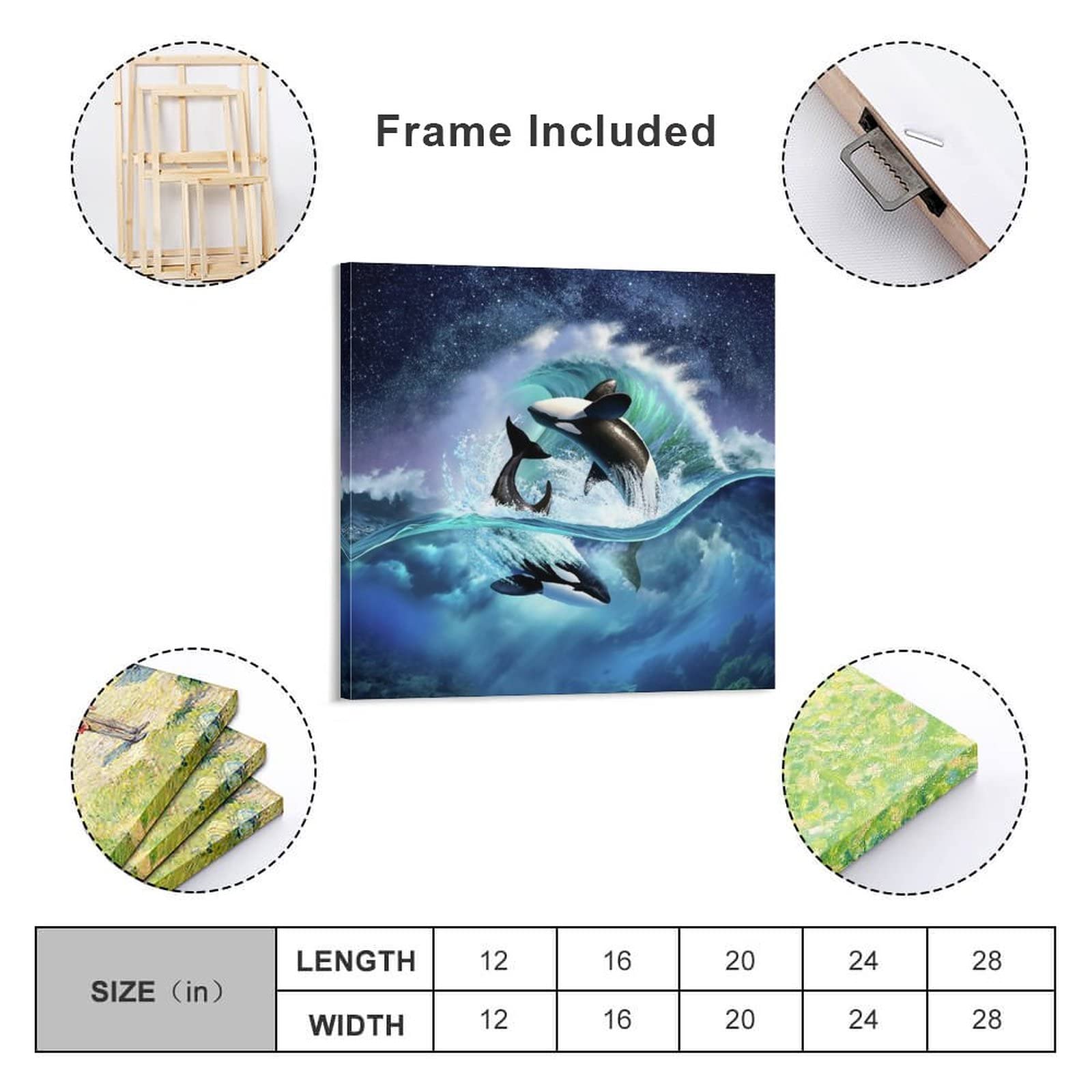 Amazon.co.jp: アートパネル シャチ 海洋生物 鯨 アニメ アート