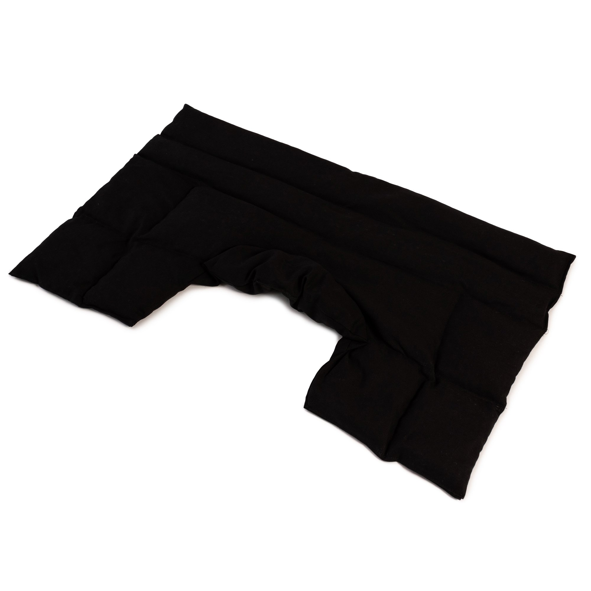 Cuscino termico cervicale XL con farro bio, per collo, spalle e schiena.(nero, Farro bio) Cuscino termico utilizabile caldo e freddo