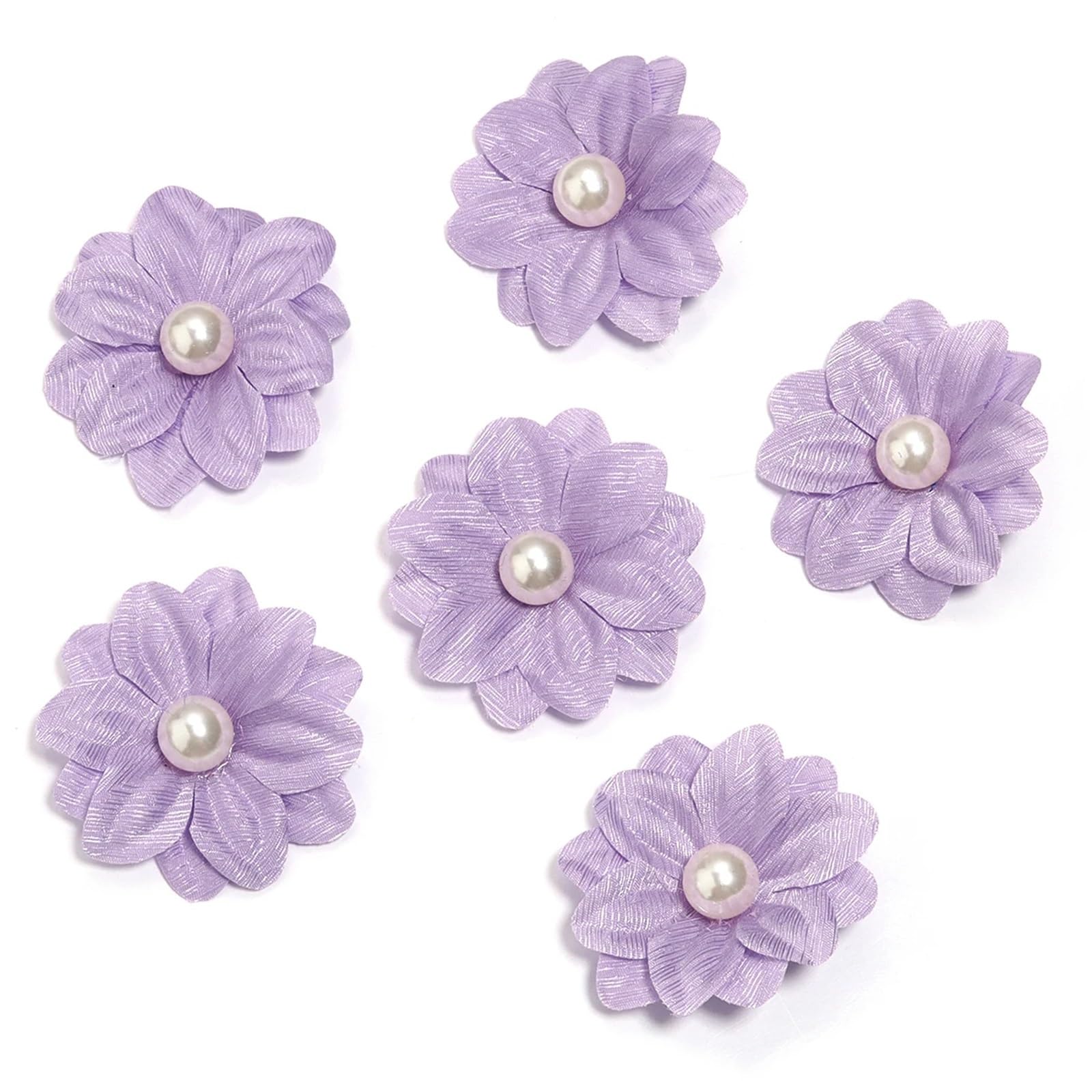 MDSRFGN Fabric Flowers 20Pcs Fabric Flowers Mini Colorful Flower Floral Applique Sew Patches For Clothes Hat Wedding Decor DIY Craft(Purple)