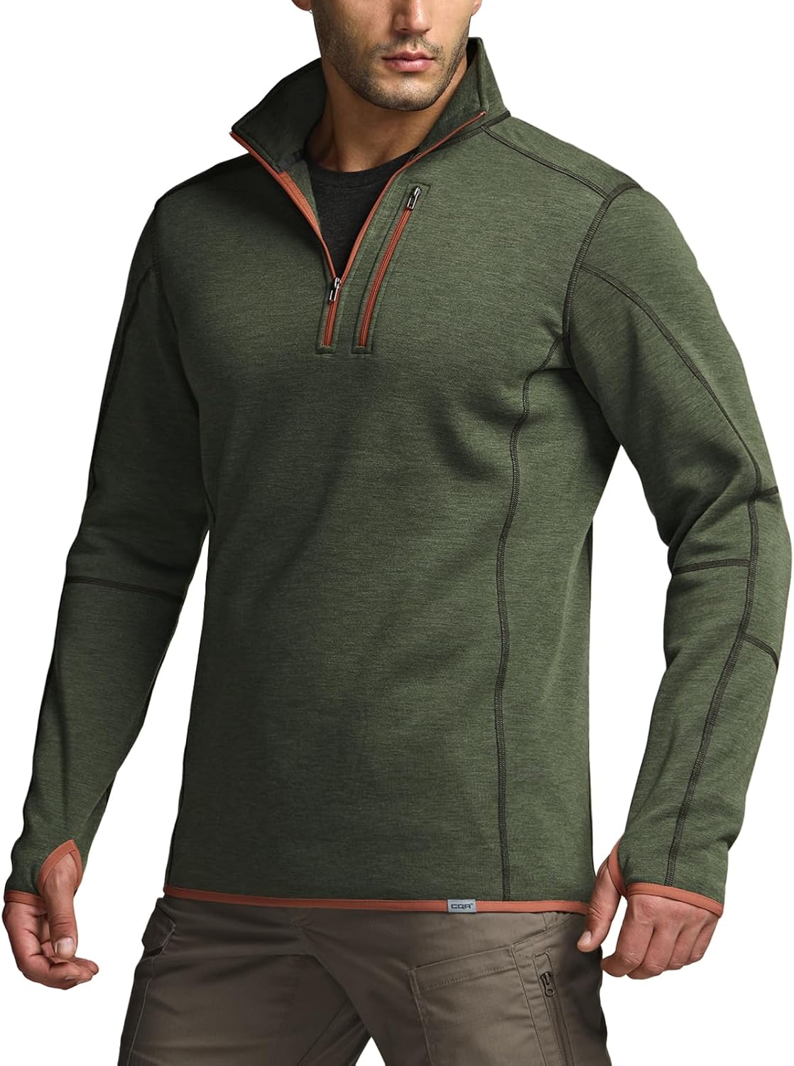 CQR Men’s Thermal Fleece Quarter Zip Sweater, Outdoor Lightweight Long Sleeve Pullover, Casual Mock Neck Polo Sweaters CQR Men’s Thermal Fleece Quarter Zip Sweater, Outdoor Lightweight Long Sleeve Pullover, Casual Mock Neck Polo Sweaters
