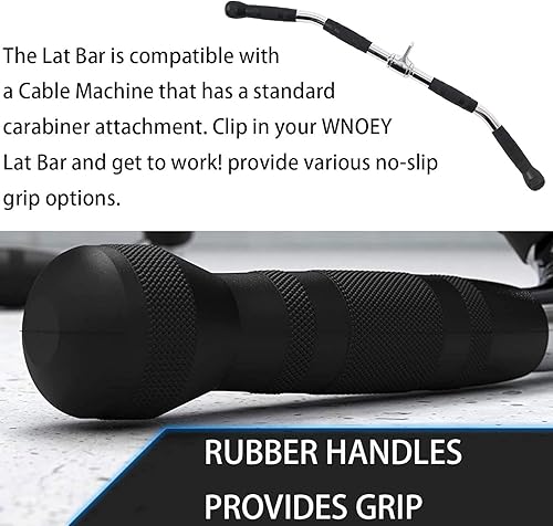 Miniatura 3 de WNOEY LAT - Accesorio de cable de barra con empuñaduras de goma, barra de rizo sólido de lujo, accesorios de cable para gimnasio en casa