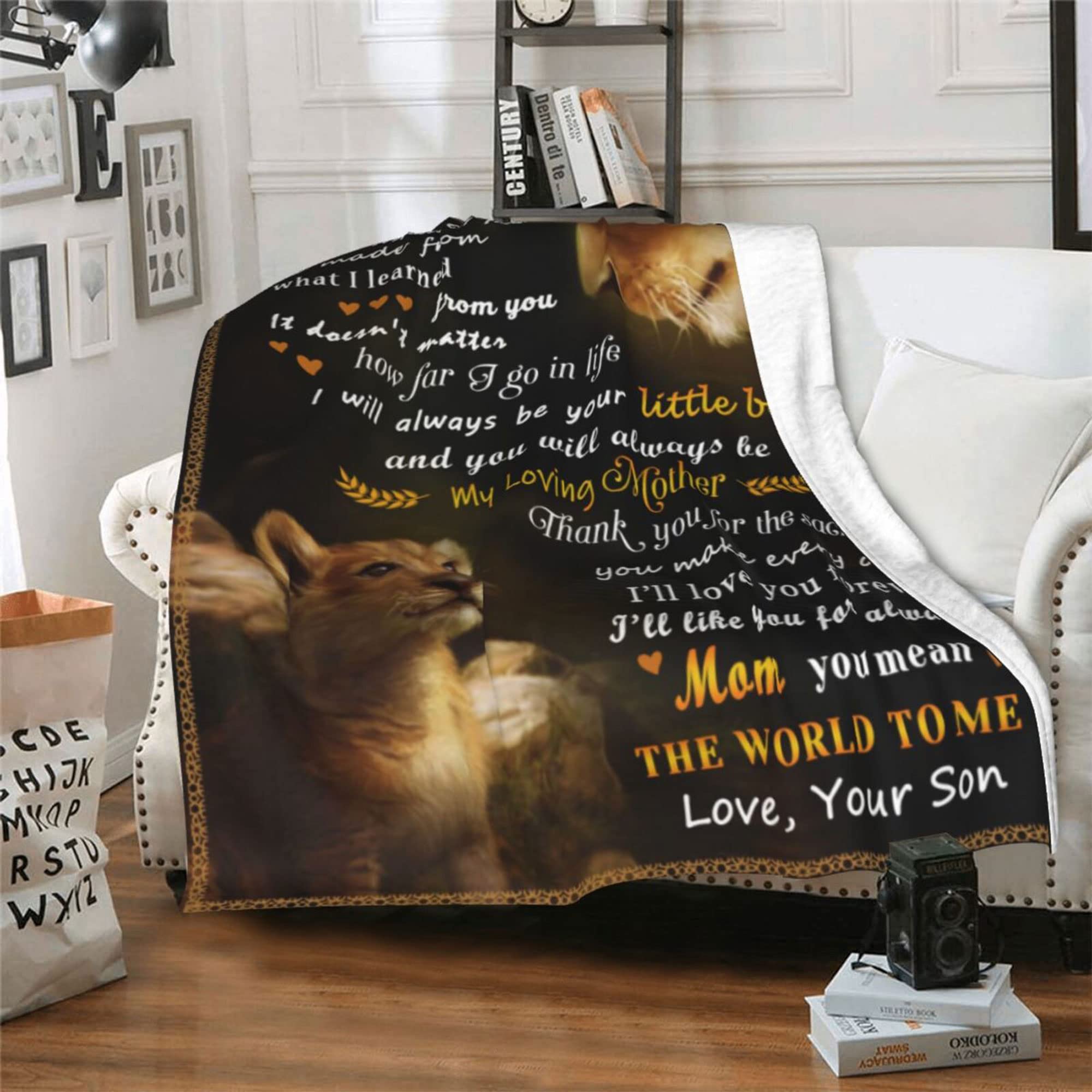 Gift For My Son Blanket From Mom Soft Cozy Personalized Flannel
