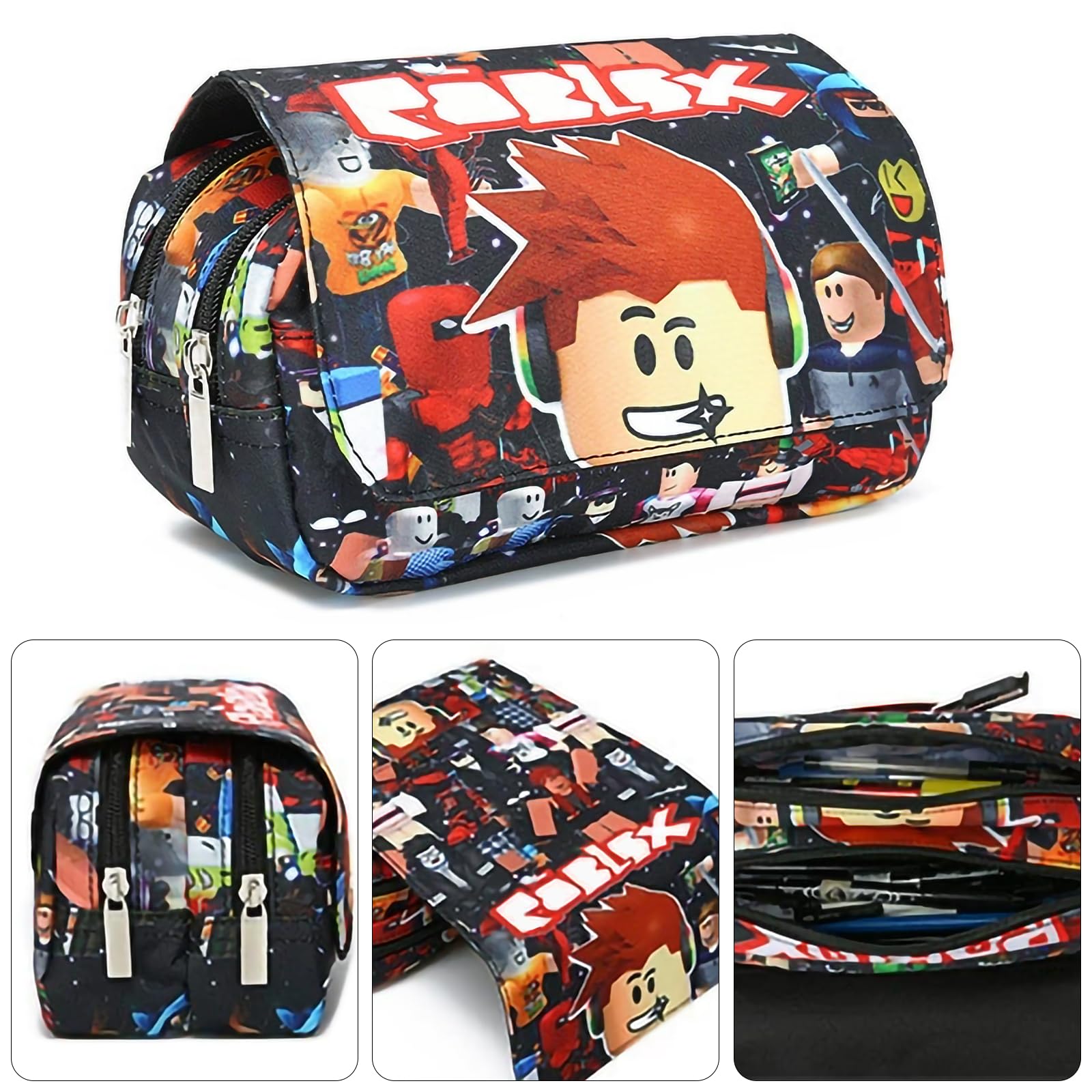 Kanfyyl Roblx Pencil Case, Roblx Pencil Case with Keychain, Pencil Bag for Girls Boys, Cute School Supplies, Great Gift for Kids, Offices and Schools - Image 3