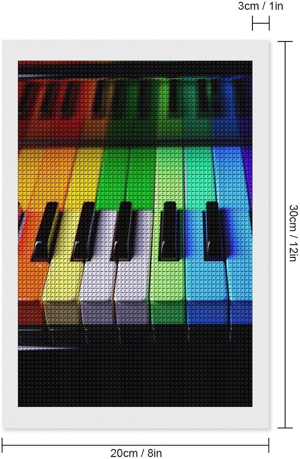 FodPand Colorful Piano Music Rainbow 5D Diamond Painting Kits for Adults Beginners Full Drill Square Diamond Dots Pictures Gem Art Supplies for Home Wall Room Decoration DIY Craft Set Gift 8x12 image 2