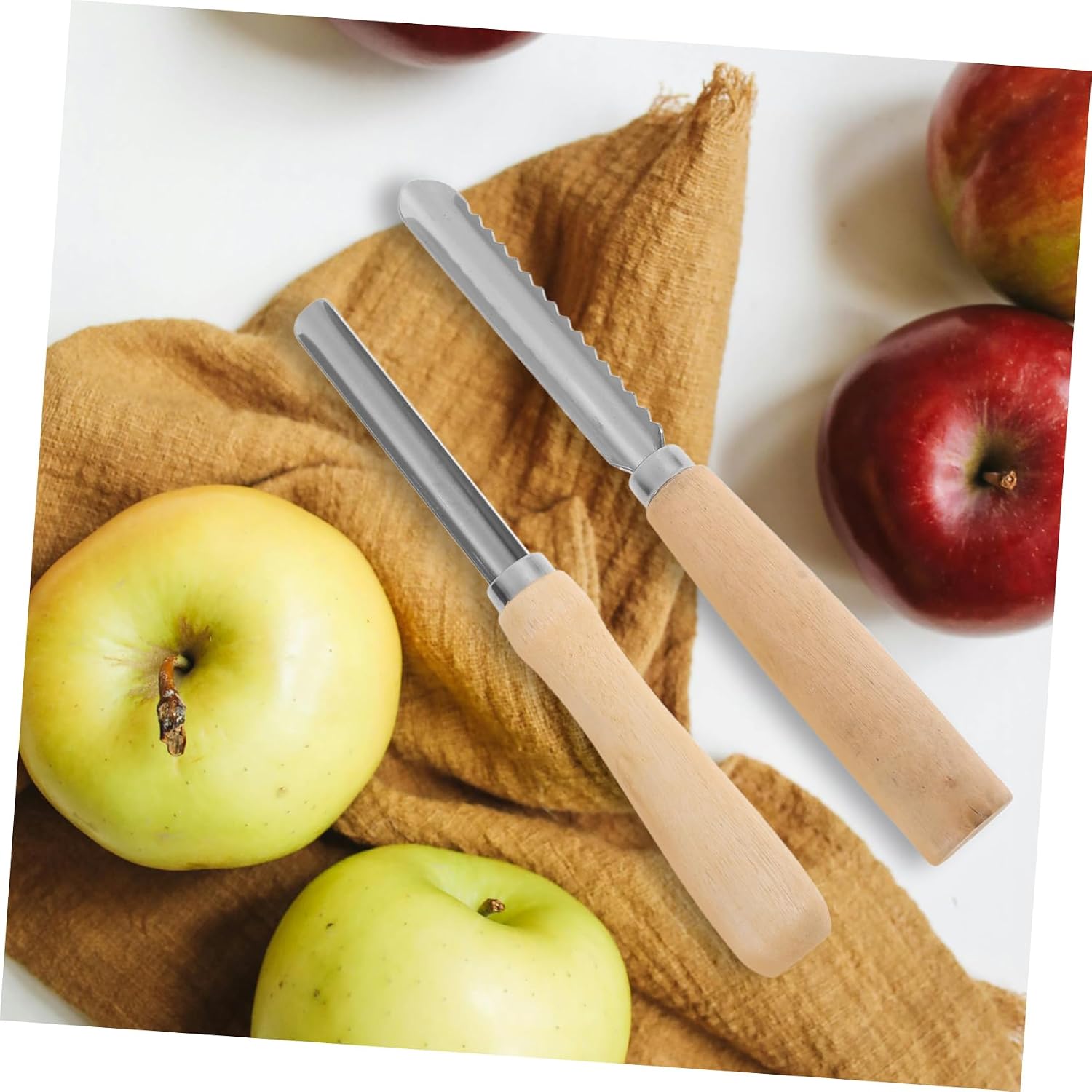 Stainless Steel Fruit Corer Wood Handle Vegetable Pitter 2pcs
