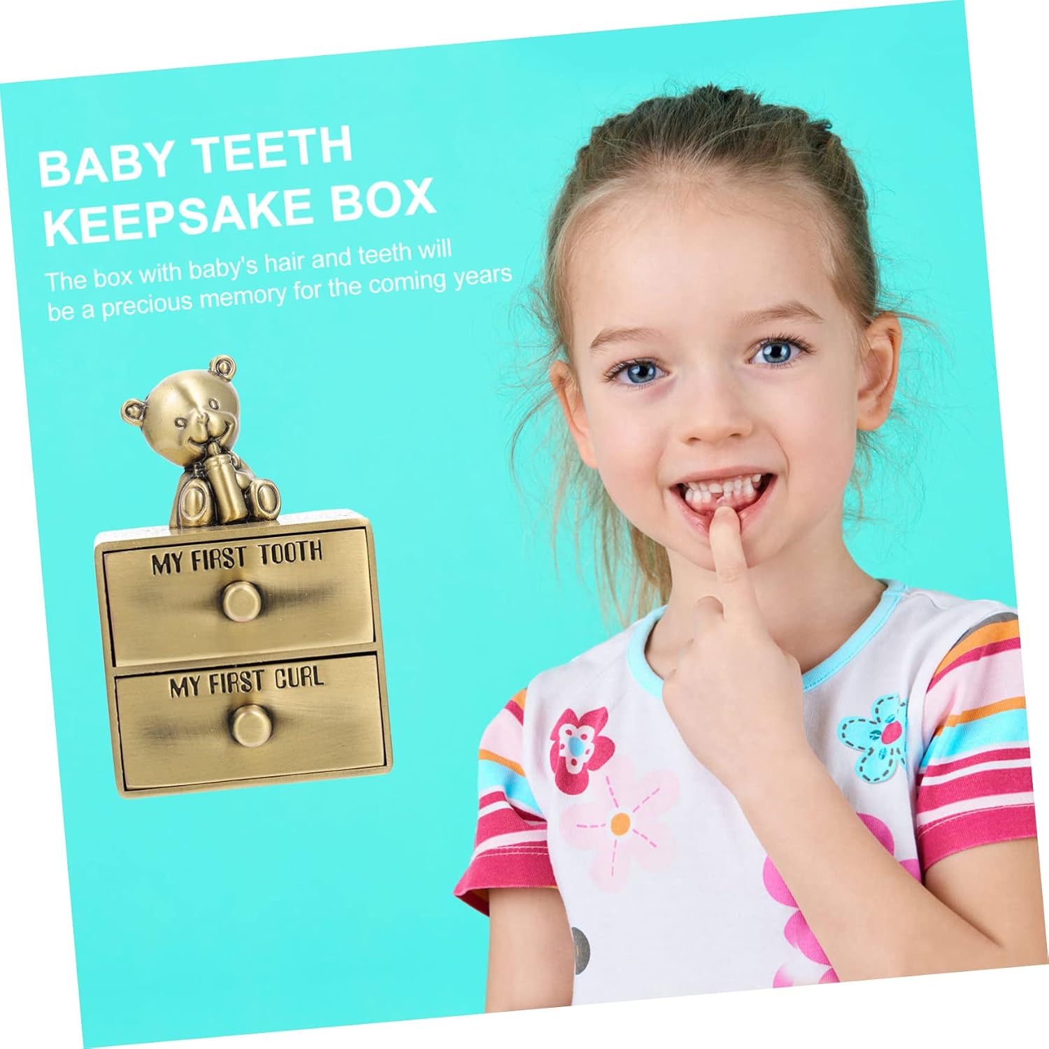 BESPORTBLE Baby Tooth Keepsake Box for Children Deciduous Tooth Storage Organizer Drawer for Infants Milestone Storage Box