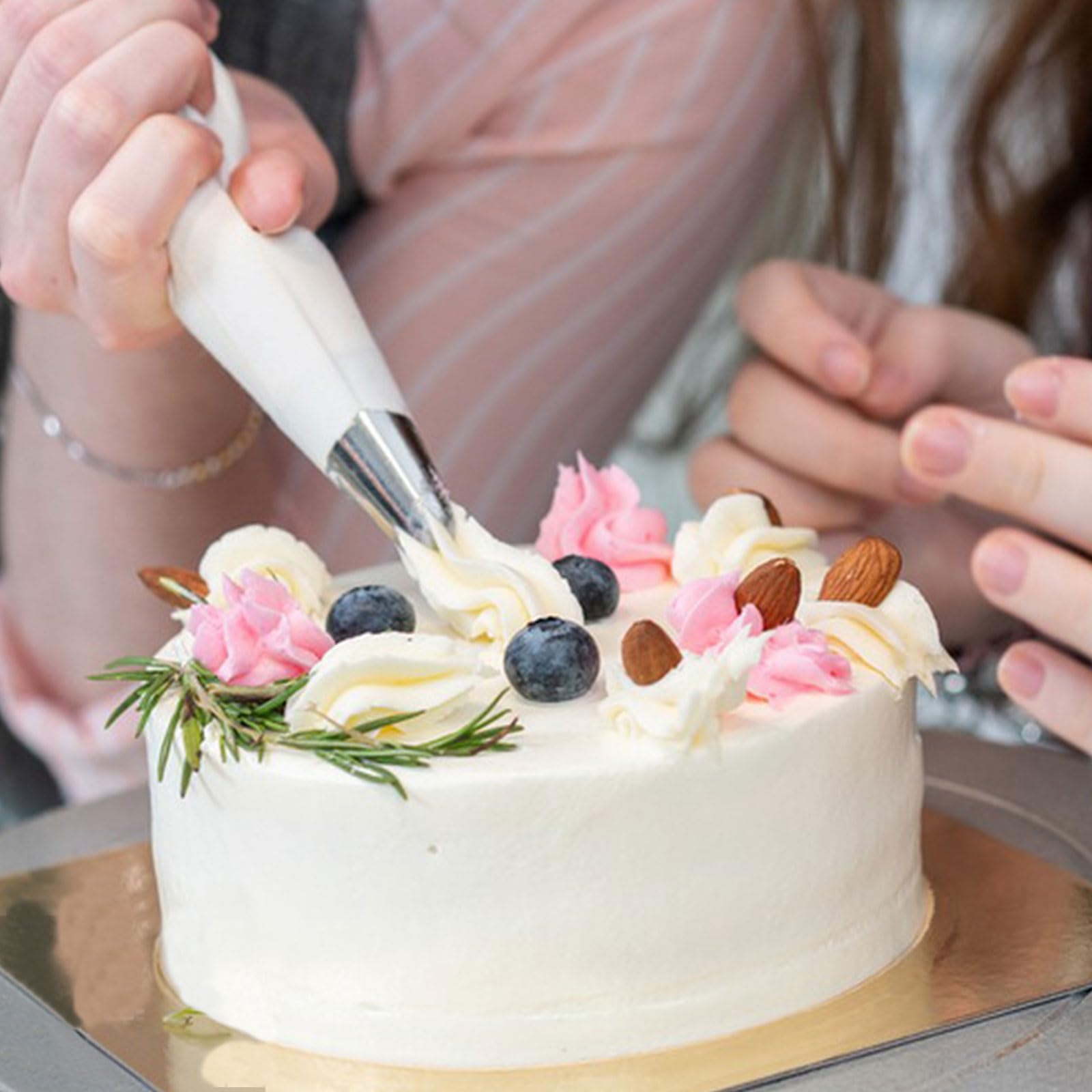 Kit Sac à Poche Professionale In Silicone | 15 Pezzi Con Beccucci Acciaio Inox | Per Decorazione Torte E Dolci - Foto 2