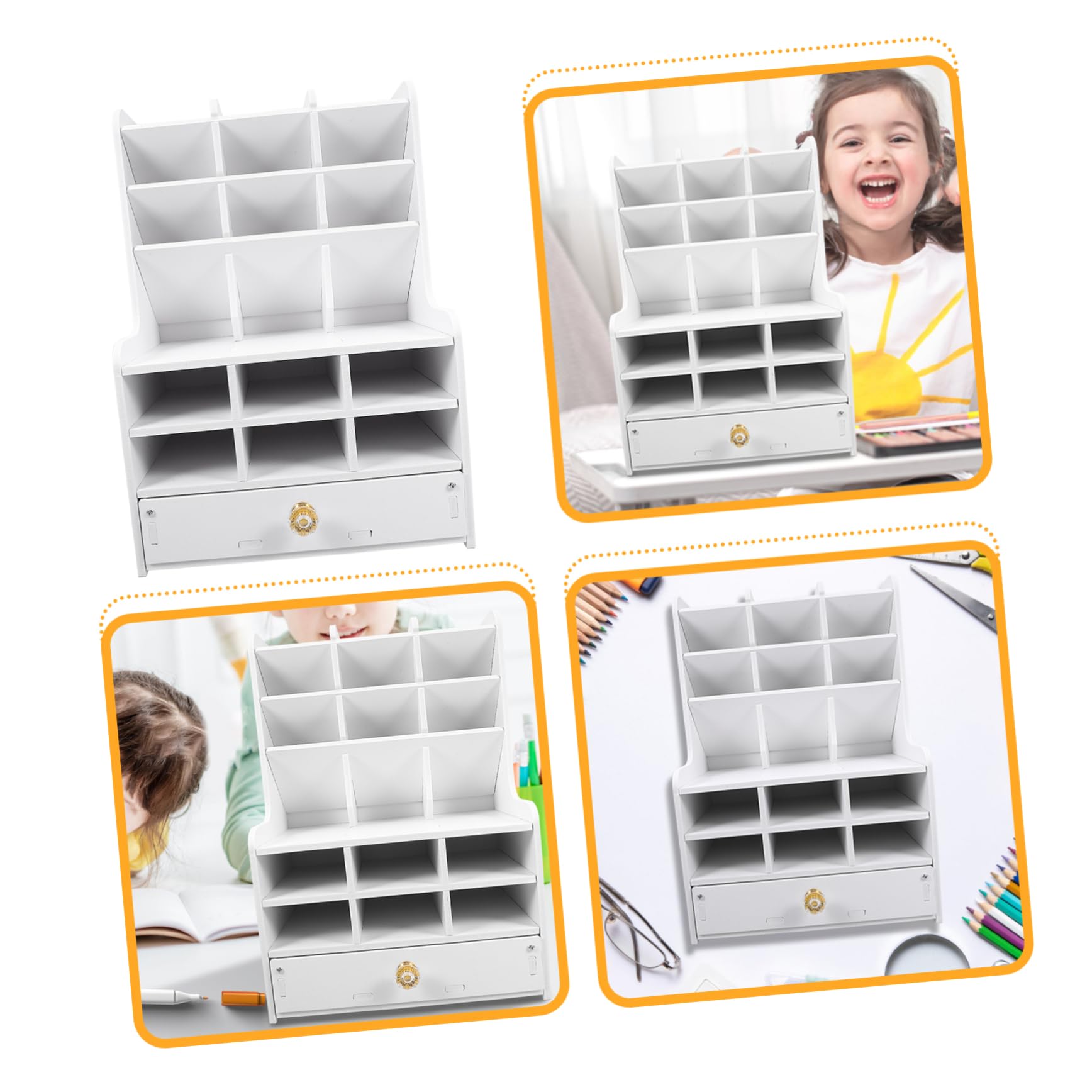 Angoily Organizer per Penne da Scrivania Organizer per Cancelleria Scatola Portaoggetti in Pvc Resistente Scomparti Multipli per Penne e Pennarelli