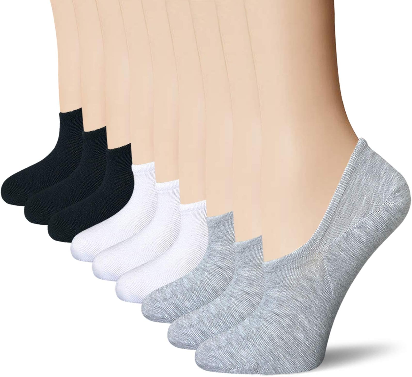 Women's No Show Socks 6-9 Pairs Thin Cotton Flats Loafers Boat