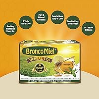 Vista 3 de BRONCOMIEL Bolsas de té - Té de hierbas de miel para tos y dolor - Té de eucalipto, jengibre y limón - Sabor dulce a miel - Fácil de preparar
