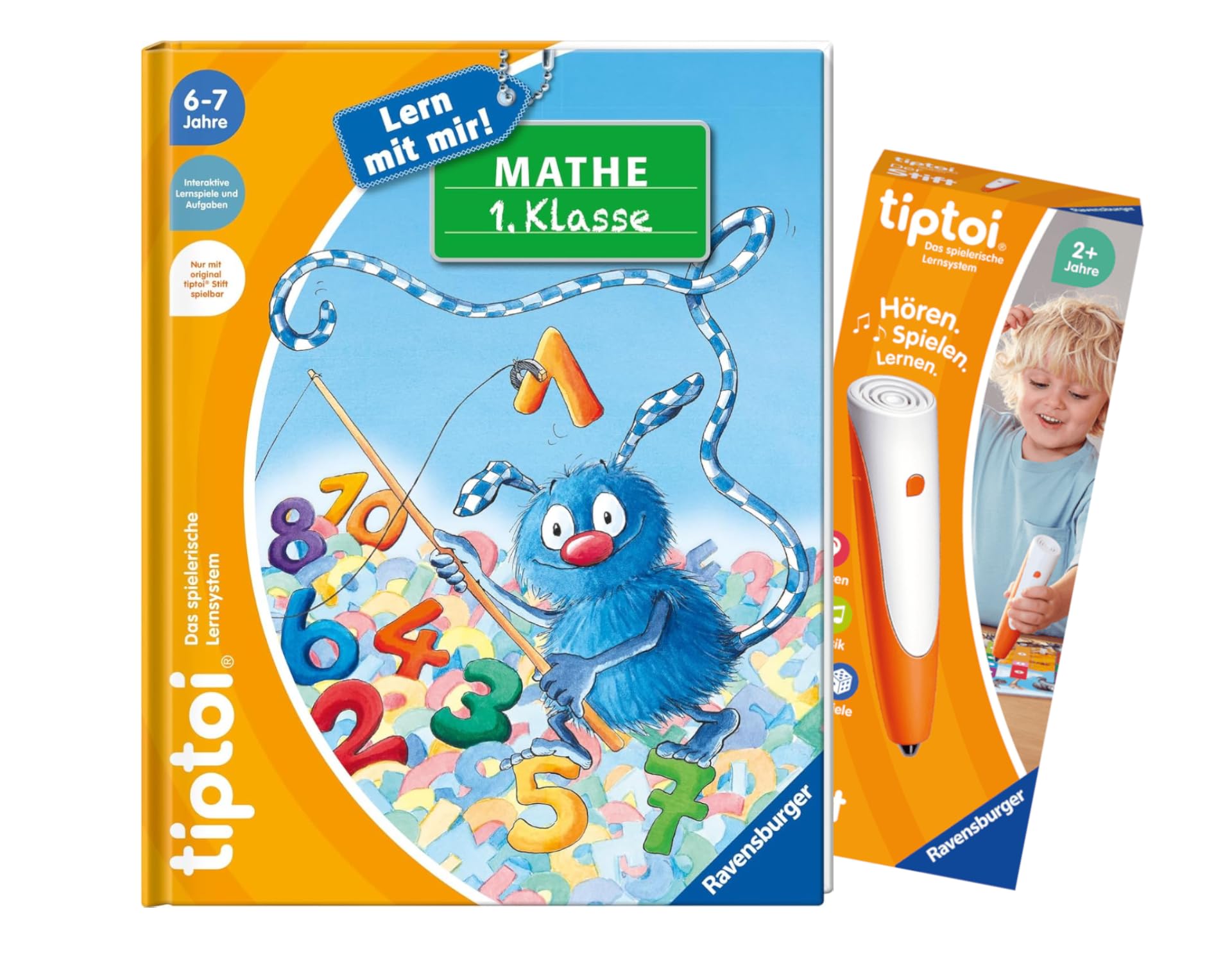 Ravensburger tiptoi Set: Lern mit Mir! Matematyka 1. klasa (książka edukacyjna) + 00110 tiptoi Der Pen + 1x1-plakat, zabawka edukacyjna dla dzieci