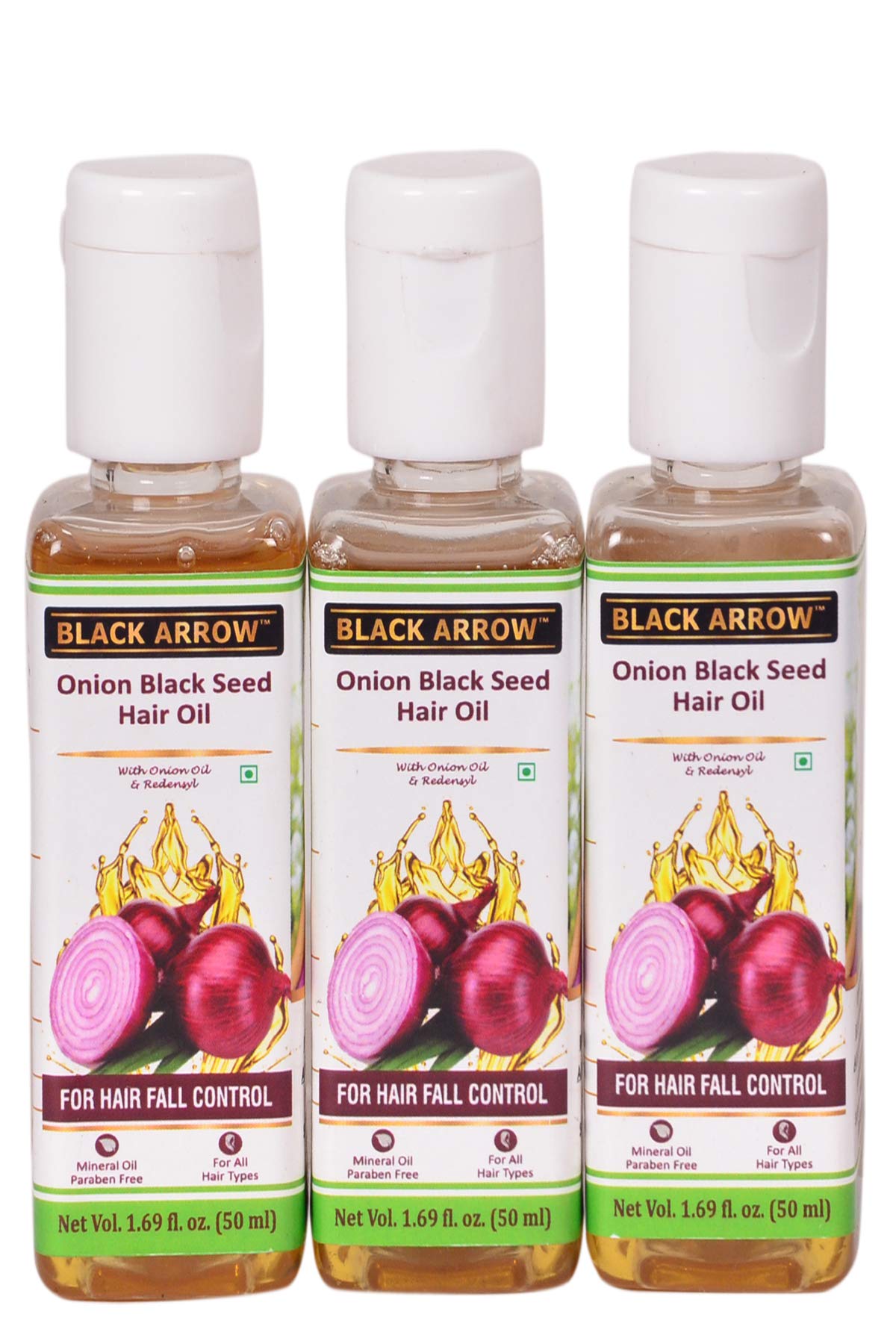 Buy Black Arrow Onion Black Seed Hair Oil Pack of 3 Boosts Hair