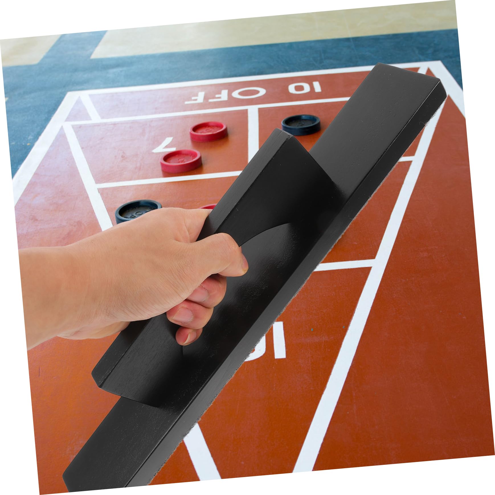 POPETPOP 2 Akcesoria do stołu shuffleboard szczotka do czyszczenia akcesoria gry w shuffleboard zaopatrzenie w z drewna gra w krążek hokeja piasek Drewno