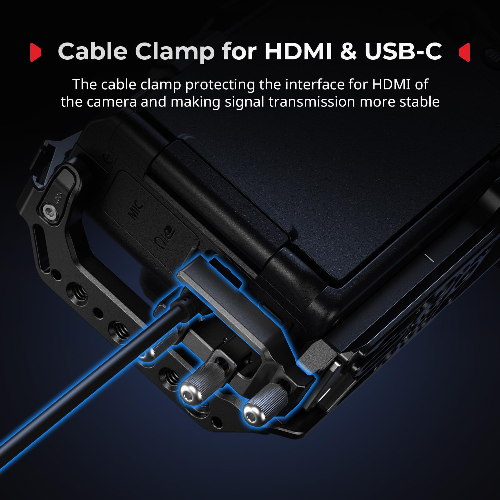 SmallRig Kit Gabbia per Fotocamera per Nikon ZR con Impugnatura in Silicone, Maniglia Superiore per ARRI, Morsetto per Cavo HDMI, Freddo Integrata e Piastra a Sgancio Rapido per Arca - 5647