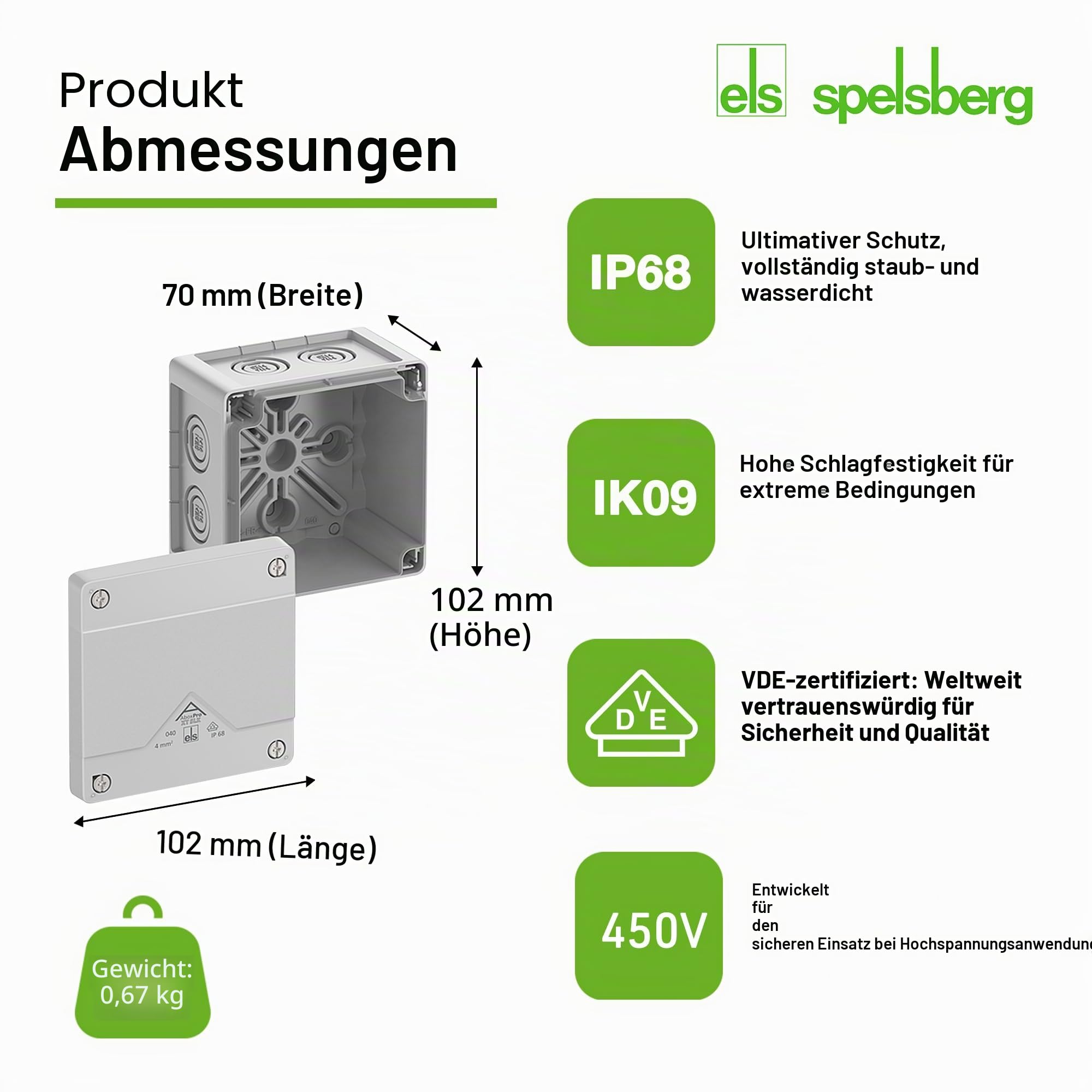 Spelsberg Abzweigkasten Abox Pro XT SLK-4², IP68, für Erdreich, inkl. Gießharz