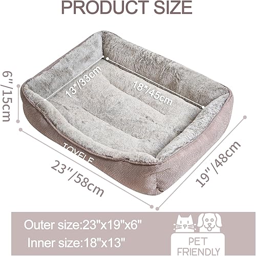 Miniatura 2 de JOYELF Cama para perros lavable y calmante para gatos, bonito sofá cama esponjosa para mascotas, para cachorros, gatitos, perros pequeños y gatos,