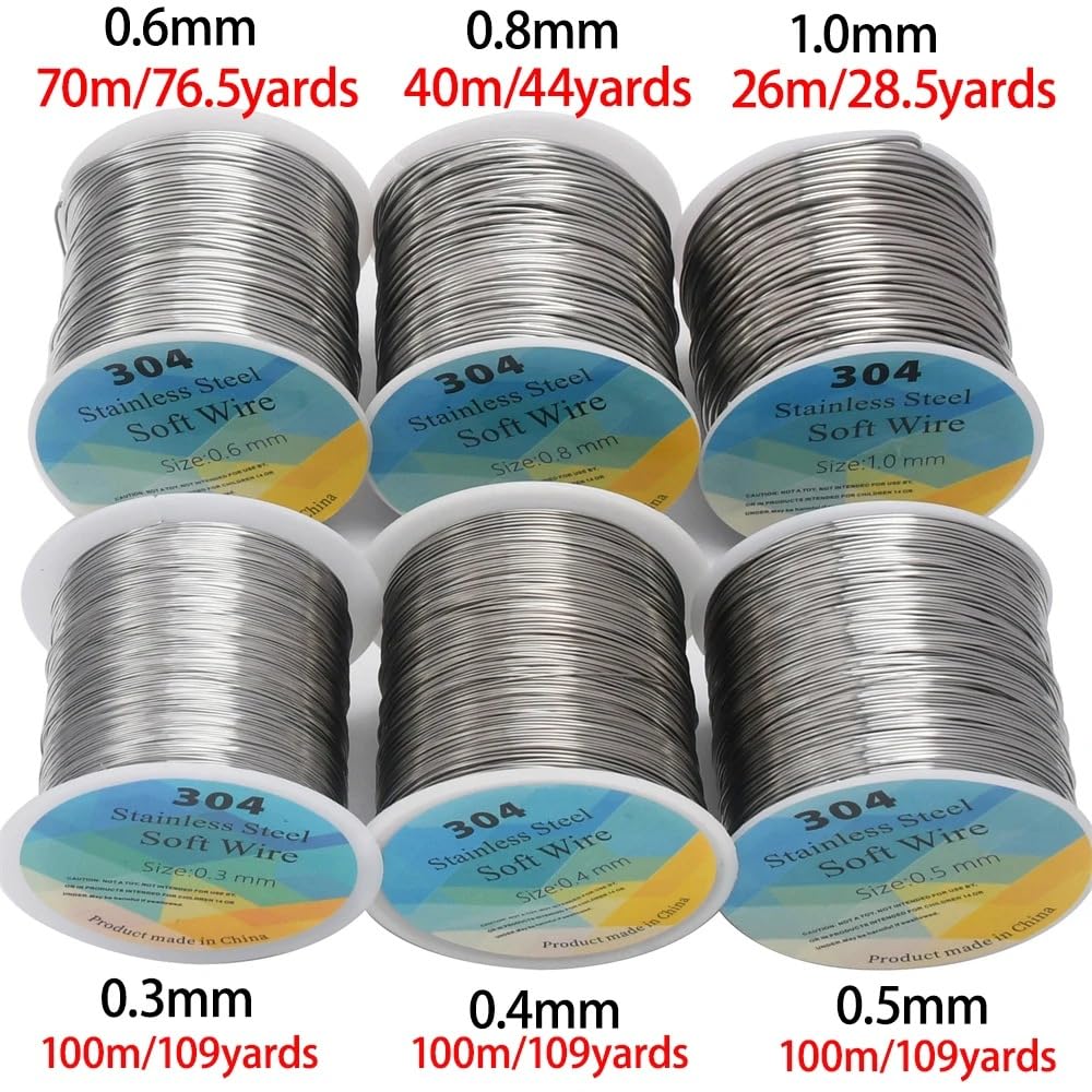 304 Stainless Steel Wire for Bailing Wire Sculpting Wire Jewelry Making Wire (0.3mm /28 Gauge /328ft)