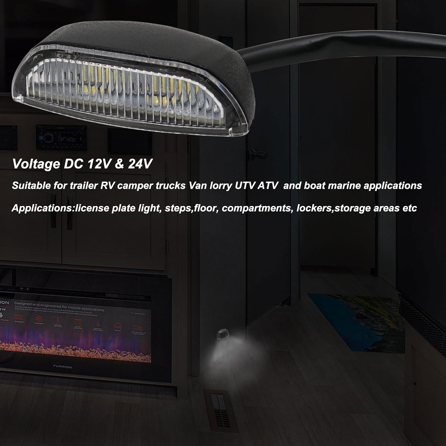 LED License Plate Light 12V 24V Waterproof Stairways Lighting for Camper Trailer RVs Trucks Boat Lorry Van Utility Vehicles Lighting LED Courtesy Lamp