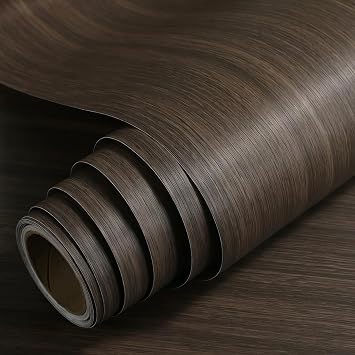 Wood Grain Vinyl Wrap Sticker Decal Car Internal Wraps Self Adhesive DIY Film, Waterproof Wrap Roll Without Bubble, 30x200cm/11.8 x 78.75in Coffee-Oak Wood GrainMatte