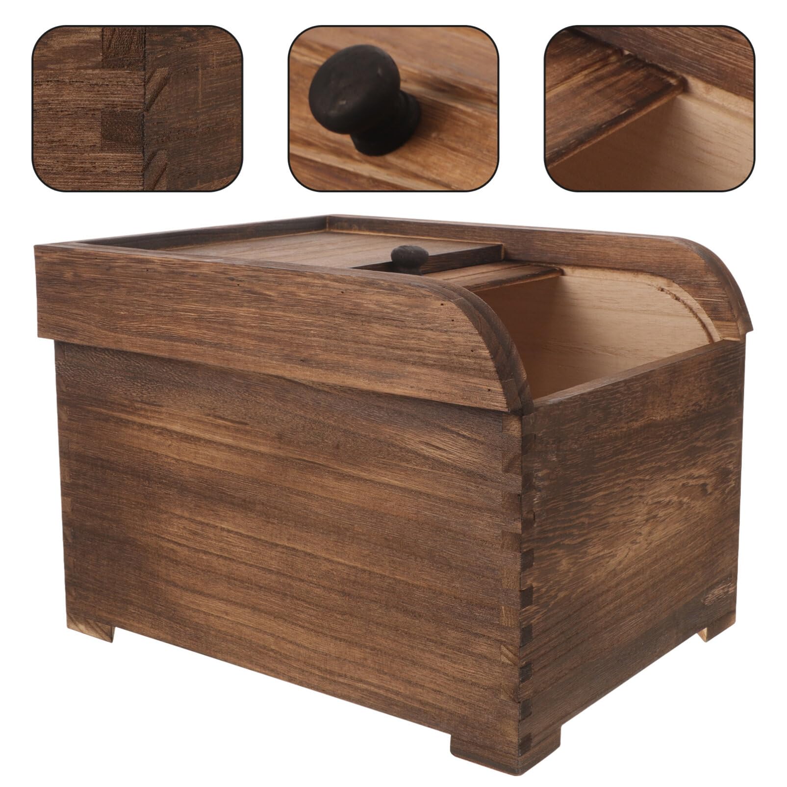 PRETYZOOM Contenedor De Arroz De Madera Multifuncional Caja De Almacenamiento Hermética Para Alimentos Para Granos y Cereales Diseño Moderno y Resistente