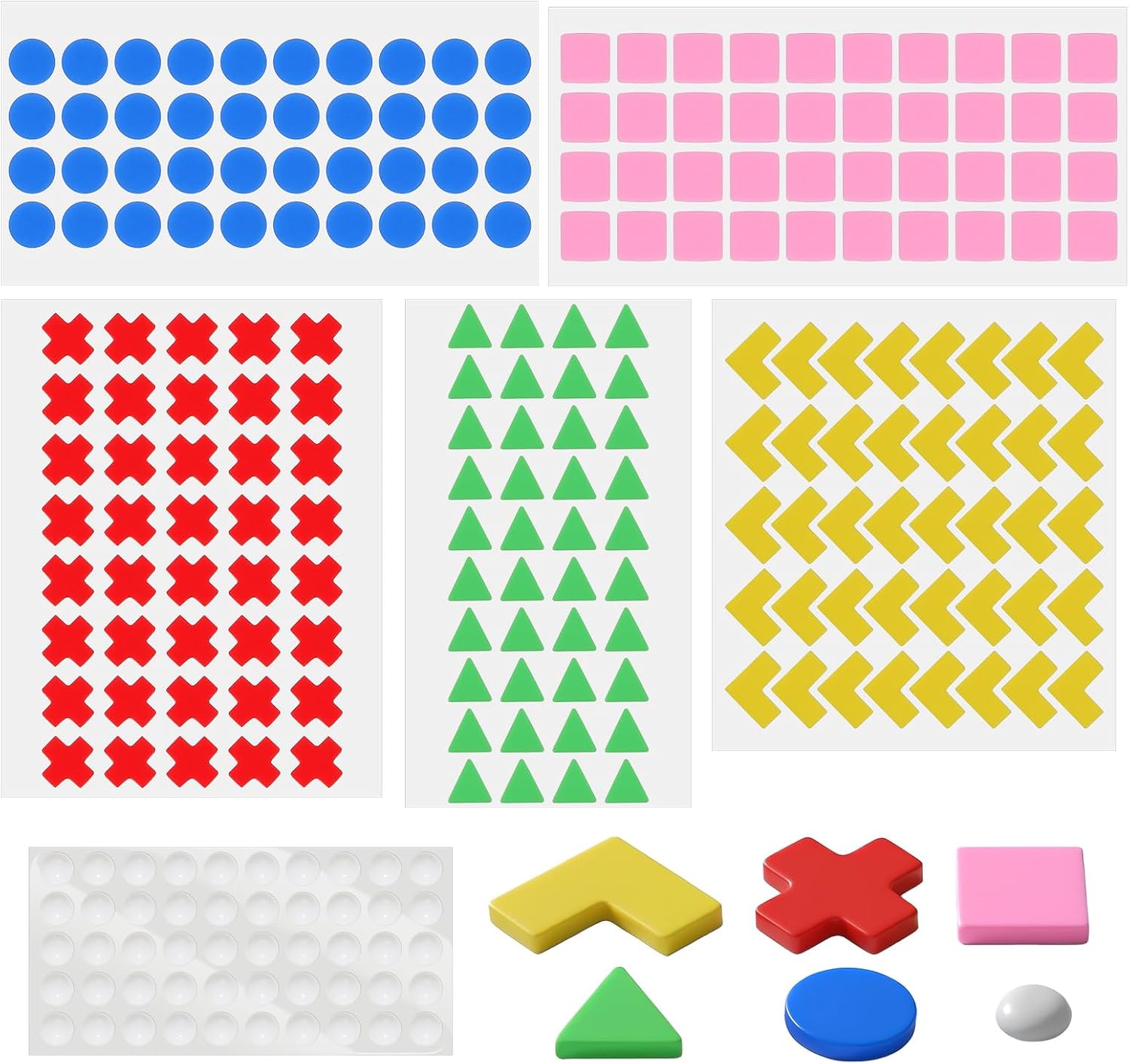 Molain 250PCS Bump Dots for Visually Impaired, Low Vision Aids Assorted Shapes Colors Silicone Adhesive Braille Stickers Tactile Dots for Blind Elderly Household Appliances Marking