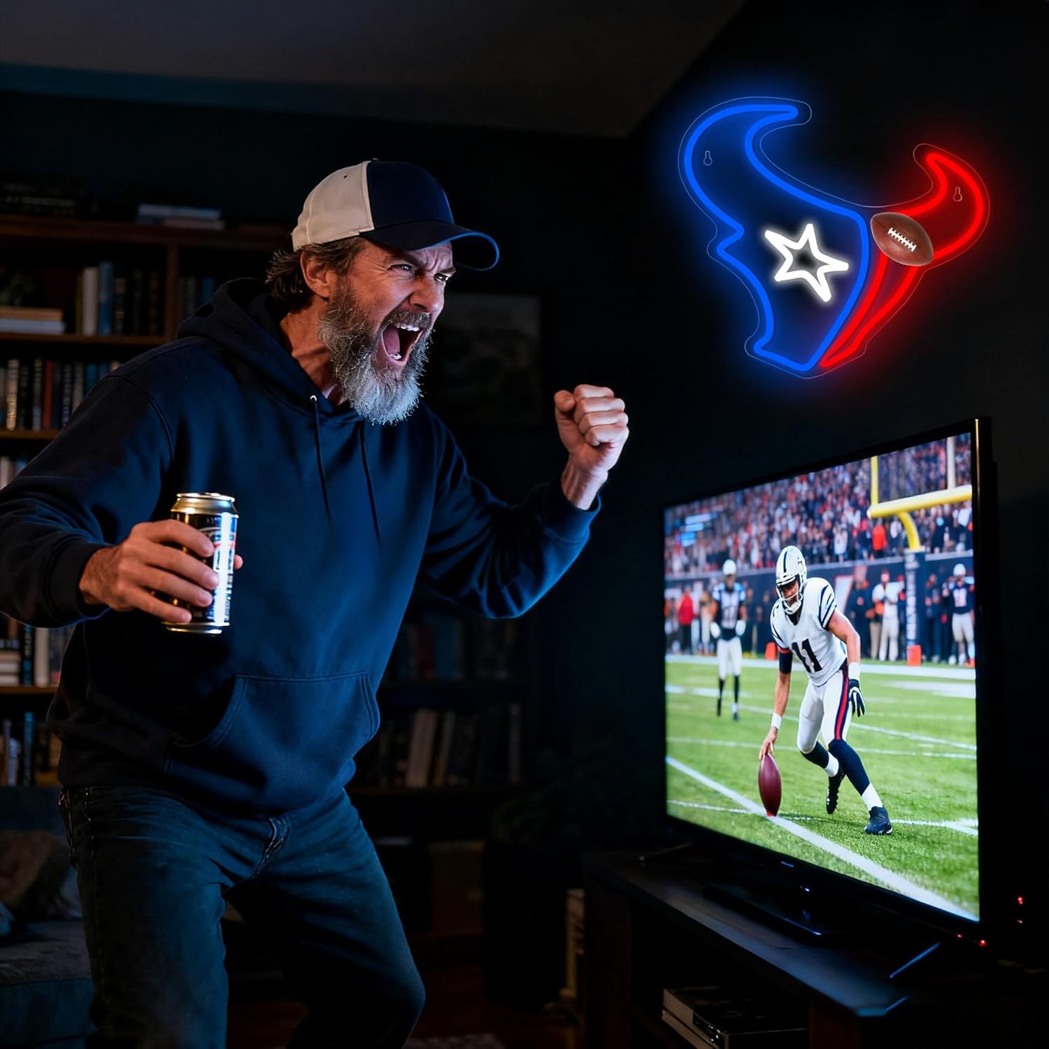 Football Neon Sign for Wall Decor Football Neon Light for Man Cave Game Room Team Logo Light Up Sign for Bedroom Bar Garage Party Decor Birthday Gifts for Men Size 13.4 * 12.3In(TWD159) - Image 5