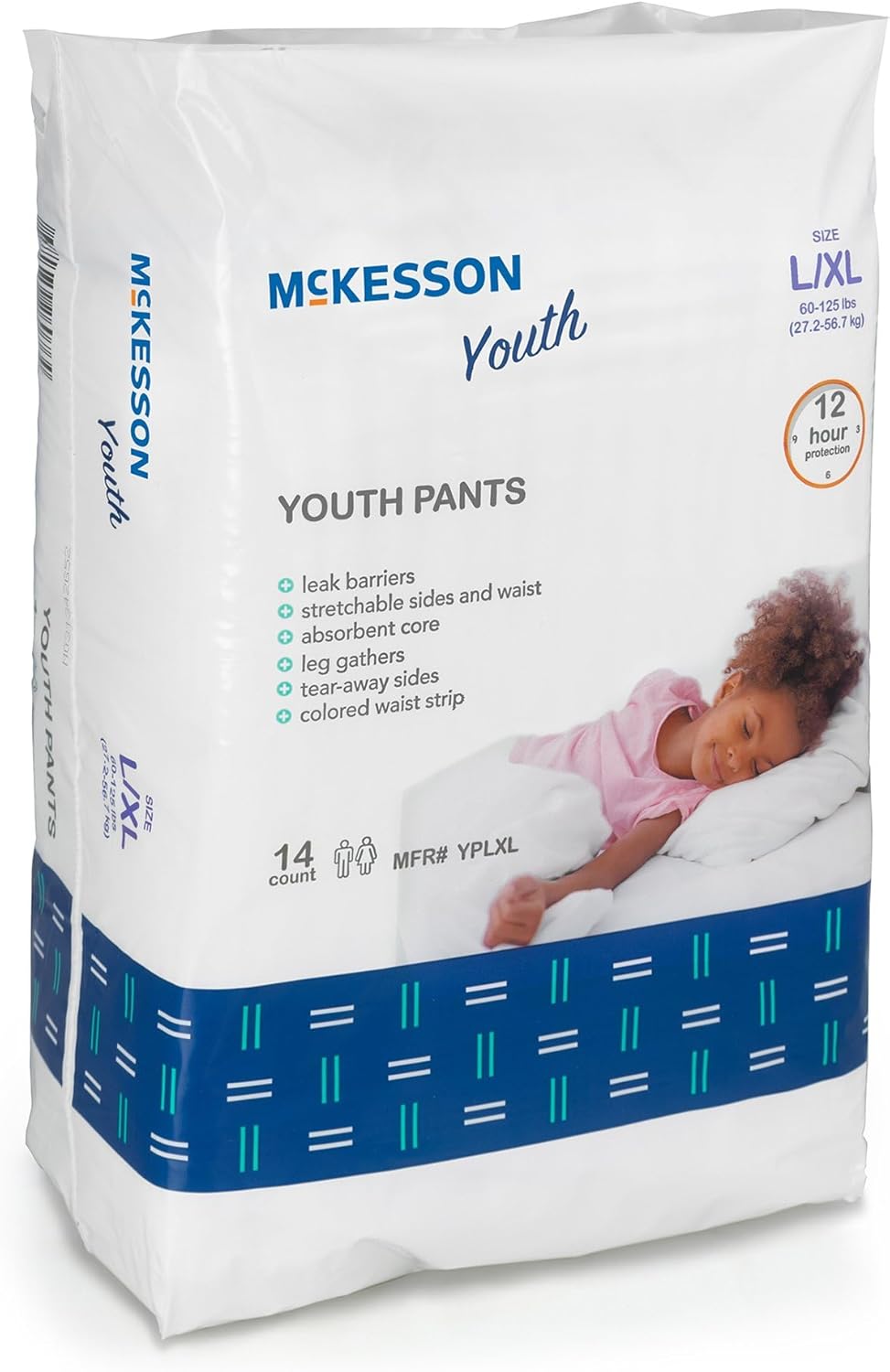 McKesson Youth Training Pants, [14 Count], Overnight Disposable Pull Up Diapers, L/XL, 60-125 lbs, Absorbent 12 Hour Leak Protection with Leg Gathers and Tear-Away Sides, for Boys or Girls, Pediatric - Image 8