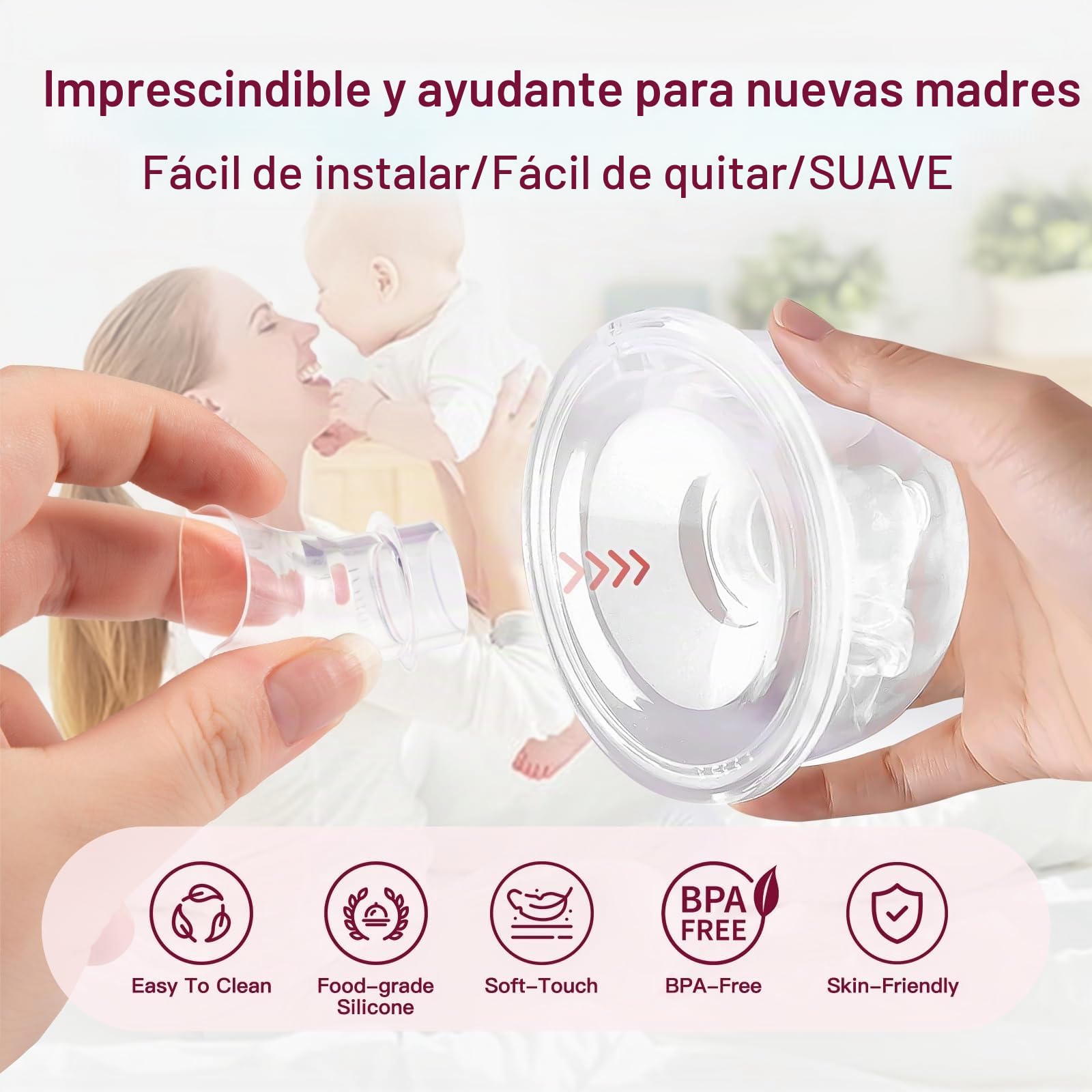 10 insertos de brida 13/15/17/19/21 mm, accesorios de lactancia materna compatibles con la mayoría de bombas de leche eléctricas y manuales, con cepillo de limpieza y tarjeta de medición para pezones