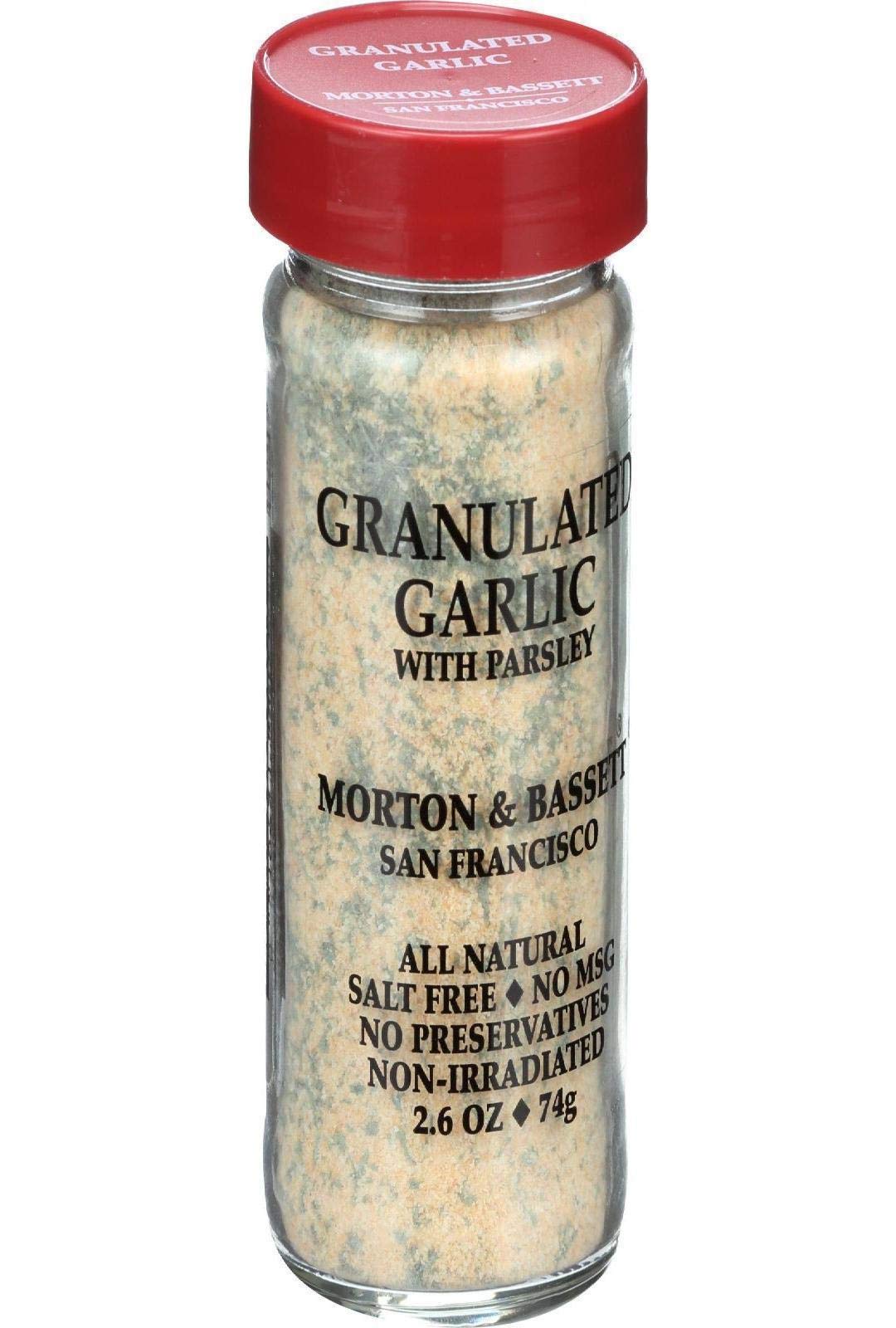 Morton & Bassett Granulated Garlic With Parsley, 2.6Oz – Salt-Free, Non-Gmo,