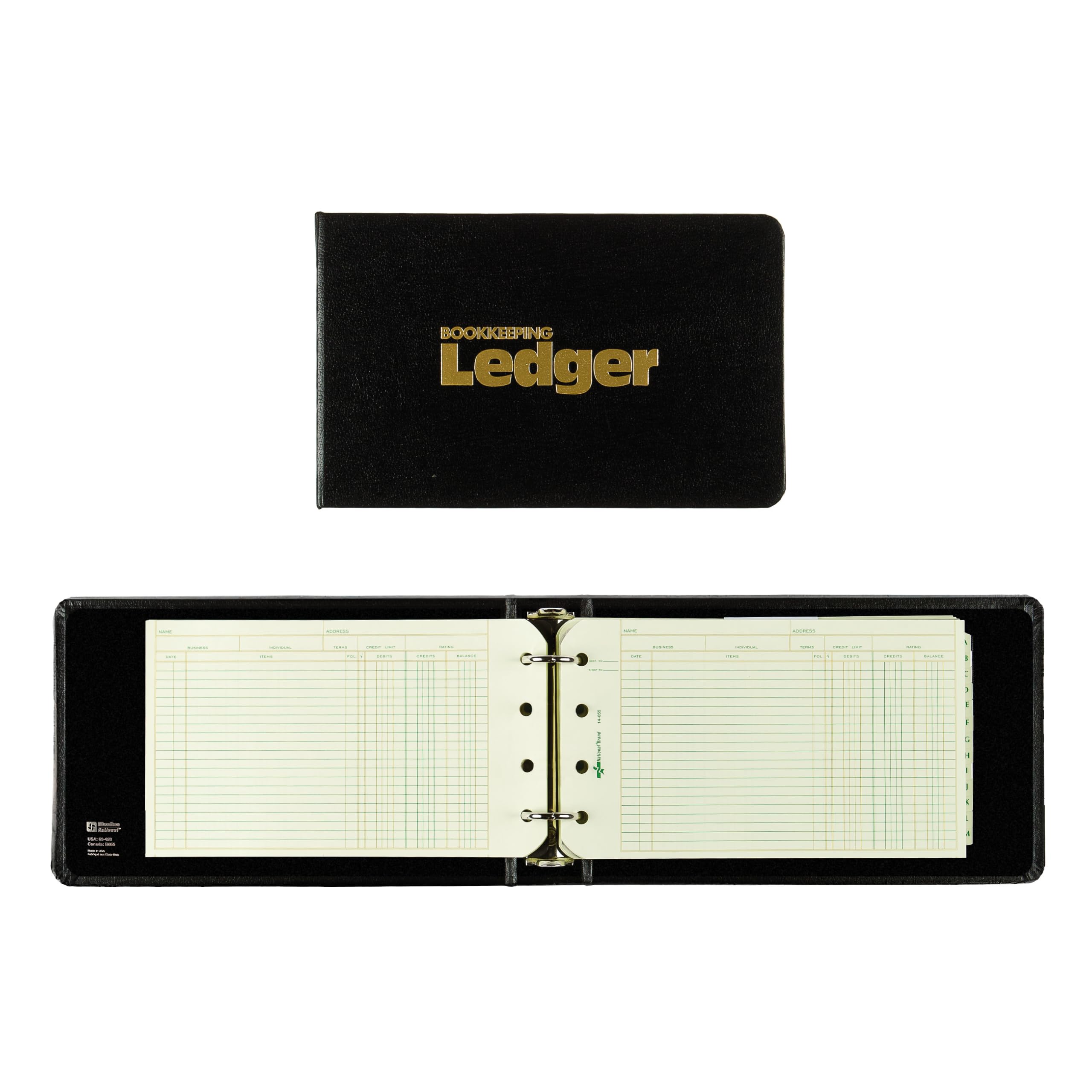 Four-Ring Ledger Binder Kit, 100 Ledger Sheets, 8 1/2 x 5 1/2