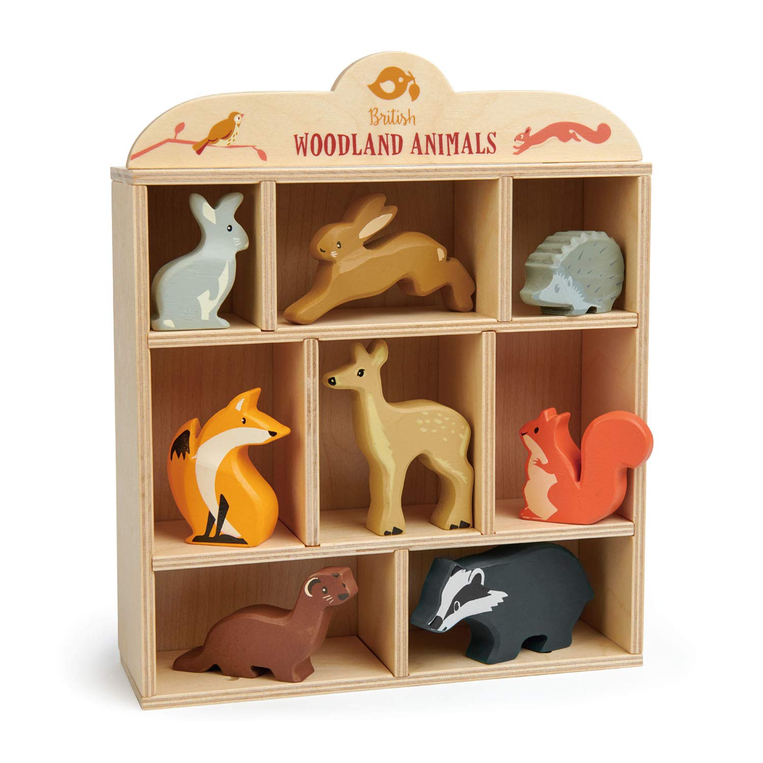 Tender Leaf Toys Woodland Animals 8 Wooden Forest Animals with a