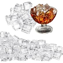 Fake Ice, 0.7 Fake Ice Cubes Clear Acrylic Ice Cubes Vase Fillers for Centerpieces Square Rock Diamond Crystals for Photography Accessories Props Wedding Decoration Vase Fillers - 30 PCS