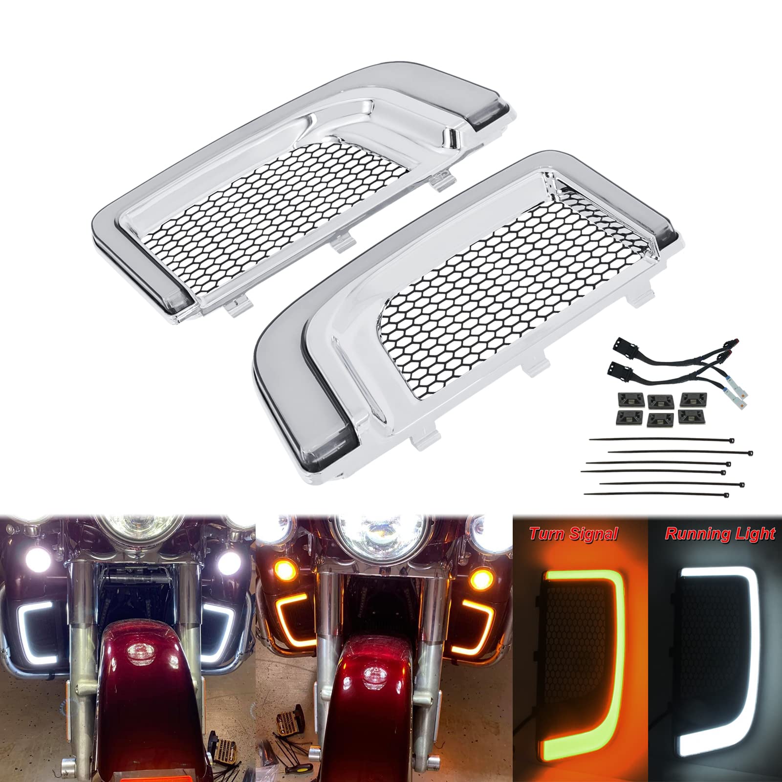 Amazon | HCmotorku バイク ロアフェアリング LED ロワー フェアリング