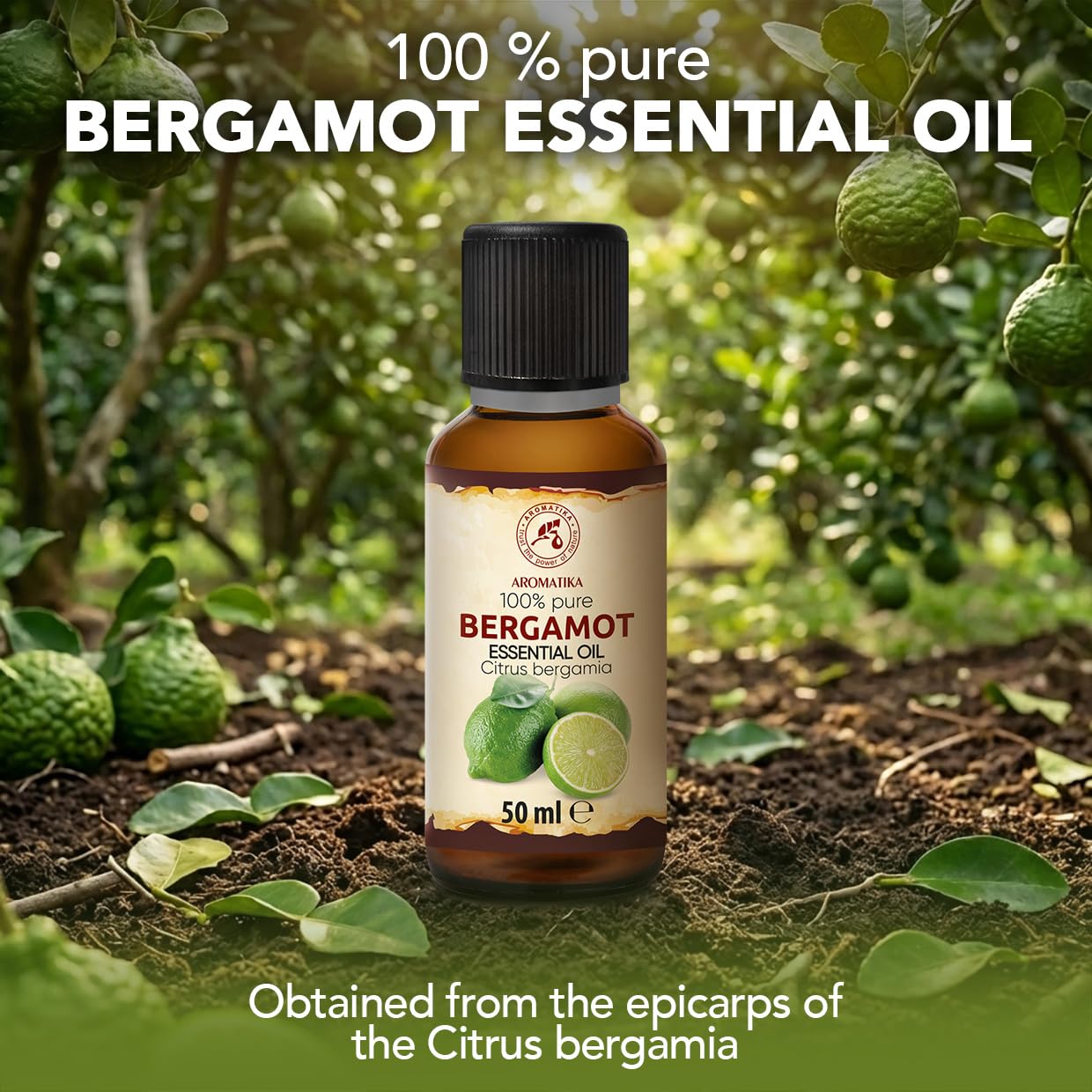 Olejek Eteryczny z Bergamotki 50 ml - Citrus Bergamia - Olejek Aromatyczny do Dyfuzora - Zapach Cytrusów - Aromaterapia - Świece Zapachowe - Mydła - Odświeżanie Powietrza
