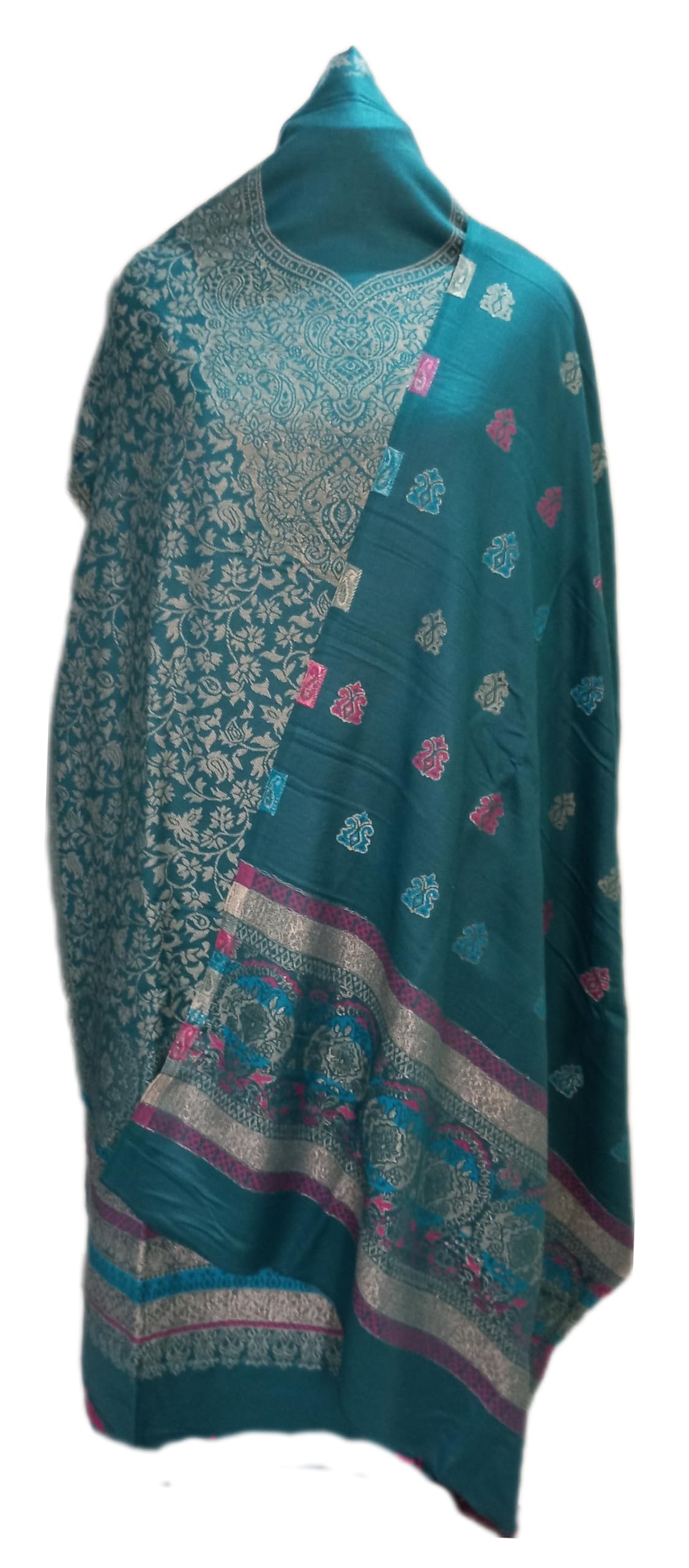 Women's latest suit Woolen designer Winter Kashmiri Kani Suit with Salwar and Shawl with zari work(Unstitched woollen Fabric Set) kurta pant set dress material by pure pashmina wooltex-picture-59