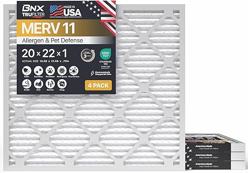 Miniatura 97 de BNX TruFilter - Filtro de aire 14 x 25 x 1 MERV 8, electrostático plisado para defensa contra polvo y mascotas, para aire acondicionado, HVAC