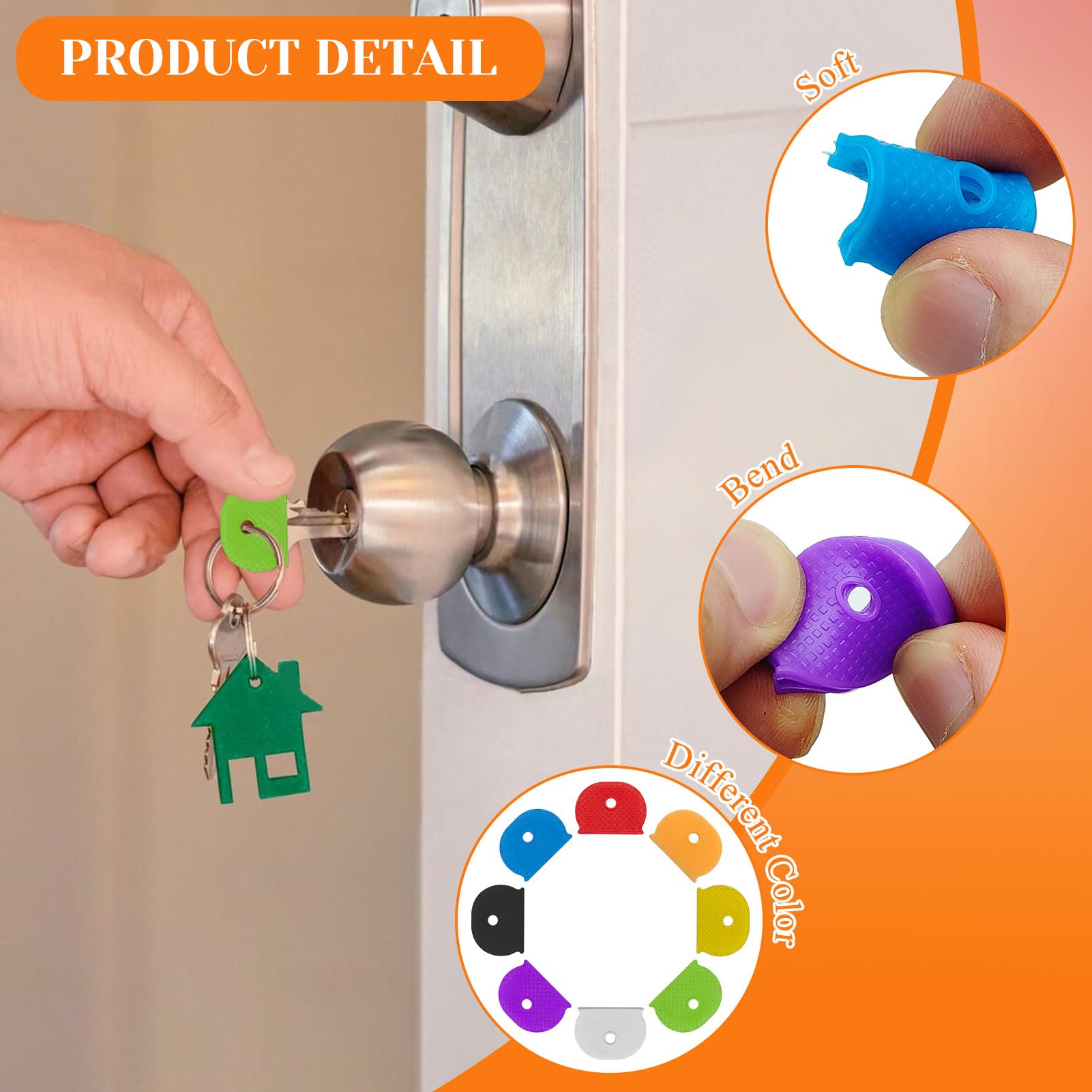 Scritta Adesiva 24 Pieces Plastic Key Cap Covers In 8 Assorted Colors ...
