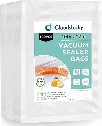 Miniatura 11 de Bolsas selladoras al vacío para pintas de alimentos de 6 x 10 pulgadas, 100 unidades para sellar una bolsa de comida, bolsas para guardar alimentos,