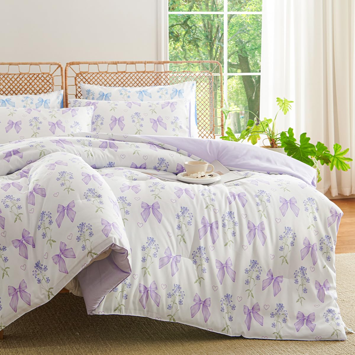 Floral Comforter Set Queen - Elegant Black Flower Bedding -26