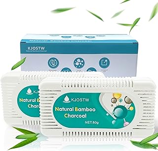 Fridge Deodorizer (2 Pack) - More Effective Than baking soda for fridge and freezer - Natural and Unscented Activated Charcoal Refrigerator Deodorizer - Fridge Odor Eliminator for Freezers