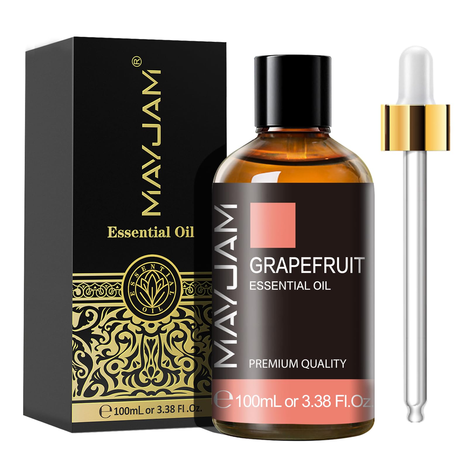 MAYJAM Olio Essenziale Di Pompelmo 100ml, Olio Di Pompelmo Per Diffusori, Umidificatori, Fai Da Te, Casa, Guardaroba