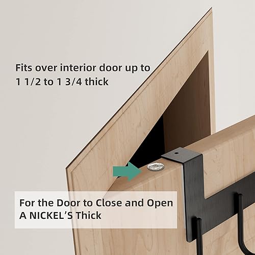 Miniatura 3 de UDENIS Gancho resistente para colgar sobre la puerta, abrigo, bolsa, bata, toalla, baño, armario, parte trasera de la puerta, resistente,