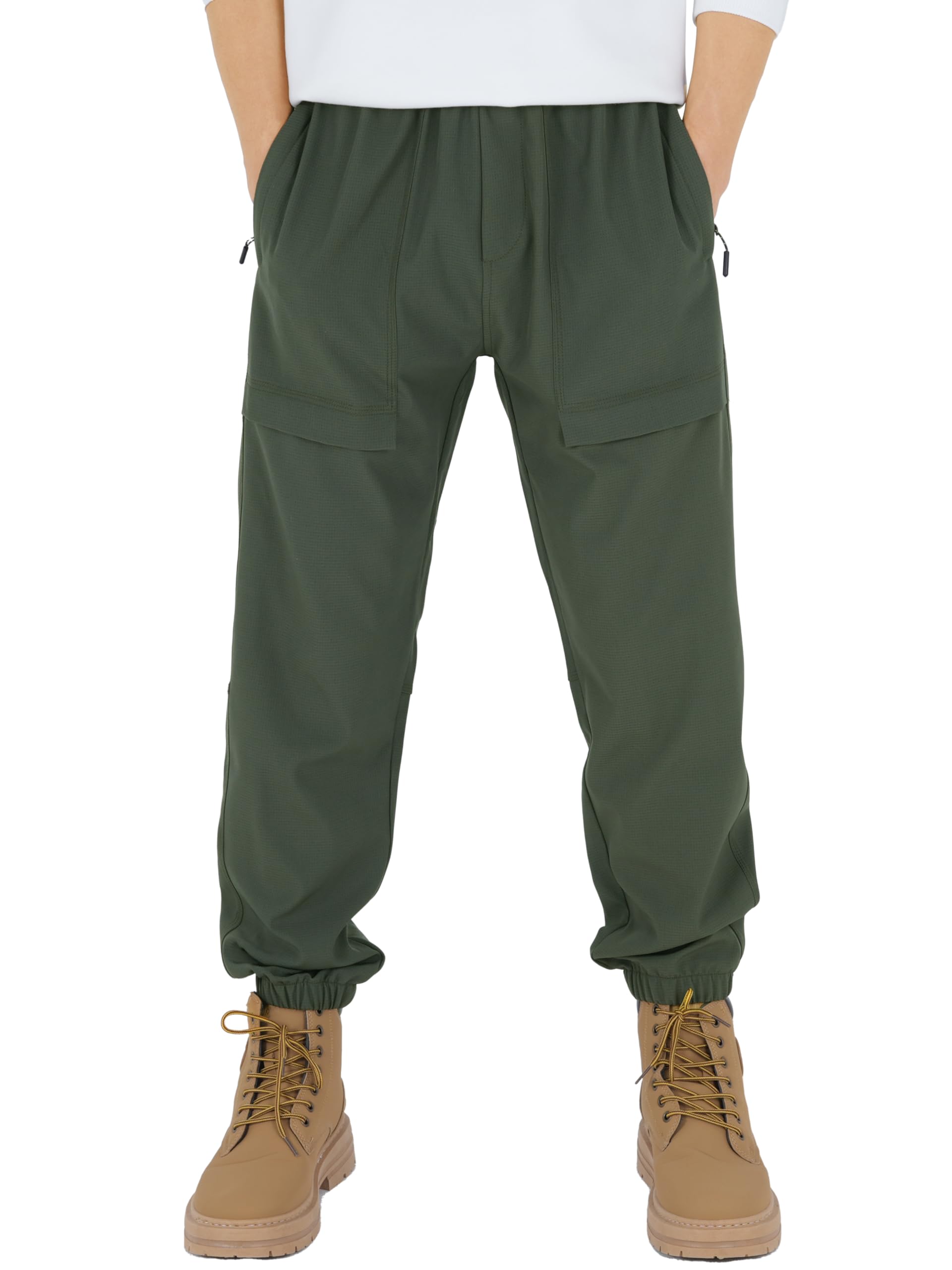 CAMLAKEE Pantalones de senderismo impermeables para niños, pantalones térmicos, pantalones de softshell para niños