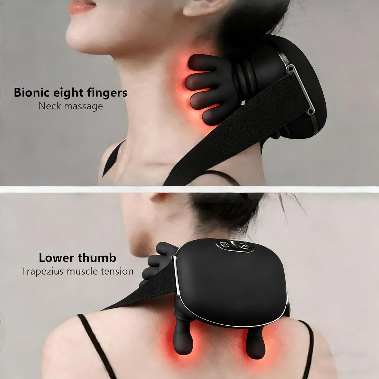 Neck Massager with Heat Electric Shoulder & Cervical Massage for Pain Relief deep Tissue Massage Heated for Neck, Back, Shoulder-2026 Black