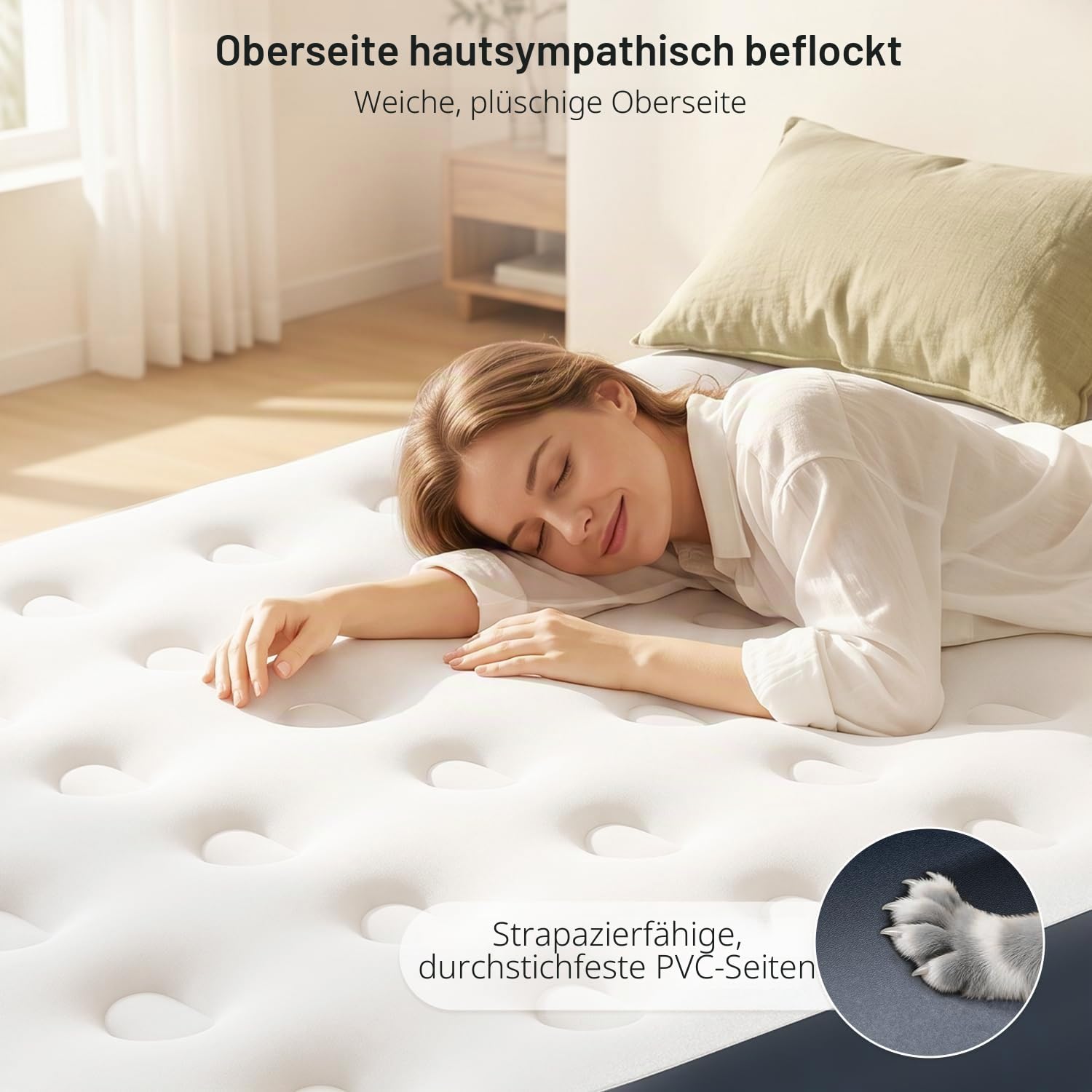 NALONE Luftmatratze 1 Personen, Luftmatratze selbstaufblasend mit integrierter Elektrischer Pumpe,191x99x33cm Luftbett Selbstaufblasend in 2 Minuten, Aufblasbare Matratze für Camping & Heimgebrauch