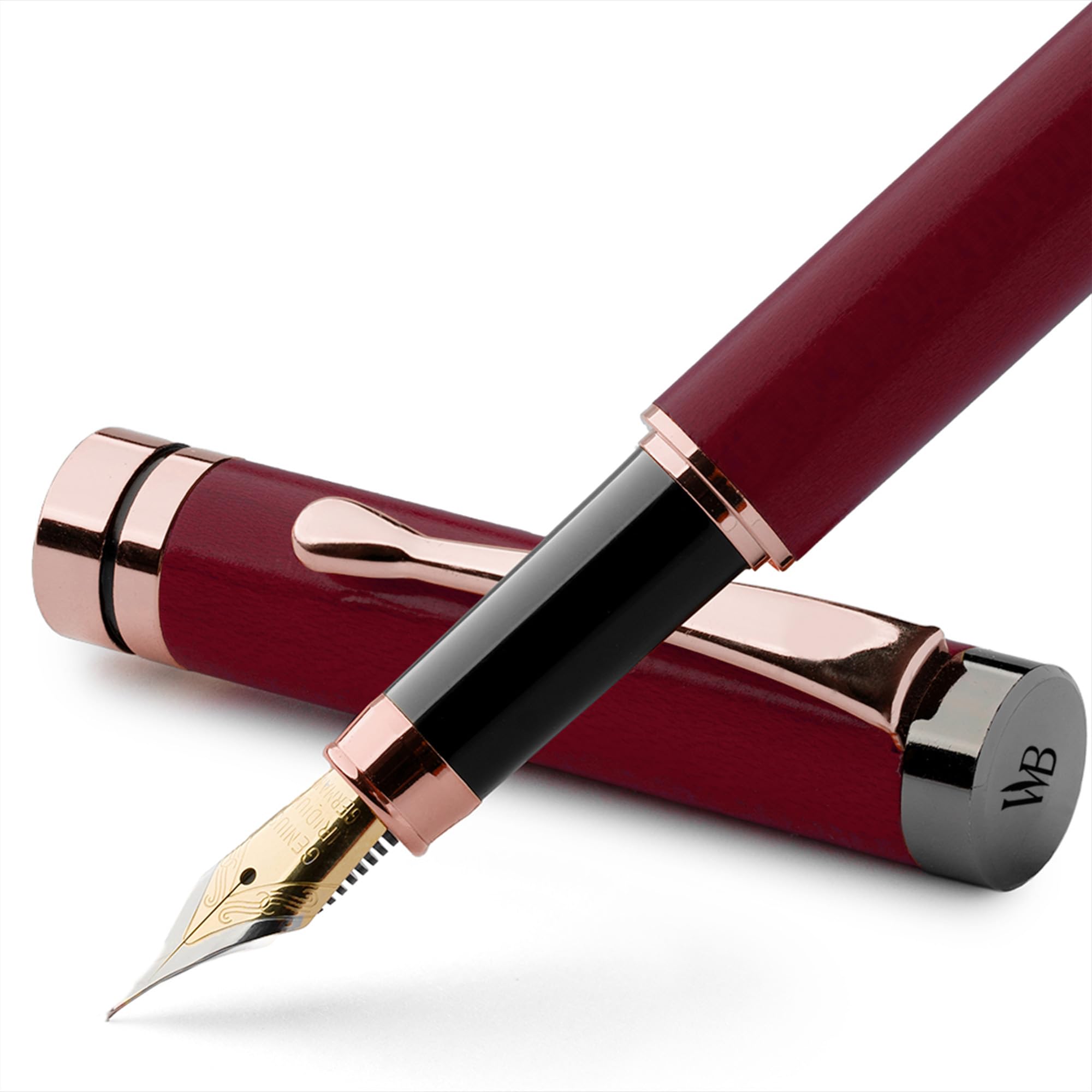 Wordsworth &amp; Black Bamboo Wood Fountain Pen Set for Writing, Medium Nib