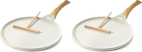 Miniatura 11 de SENSARTE Sartén Antiadherente para Crepas, Sartén Dosa con Revestimiento de Granito Suizo Sartén Plana para Panqueques Plancha Tawa de 12 Pulgadas
