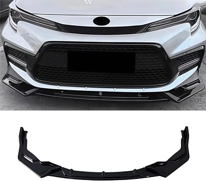 CHIESMA Corolla Front Lip 2020-2026، متوافق مع Toyota Corolla SE XSE، أسود لامع ABS Front Bumper Lip Spoiler 3PC Body Kit الملحقات الخارجية للسيارات