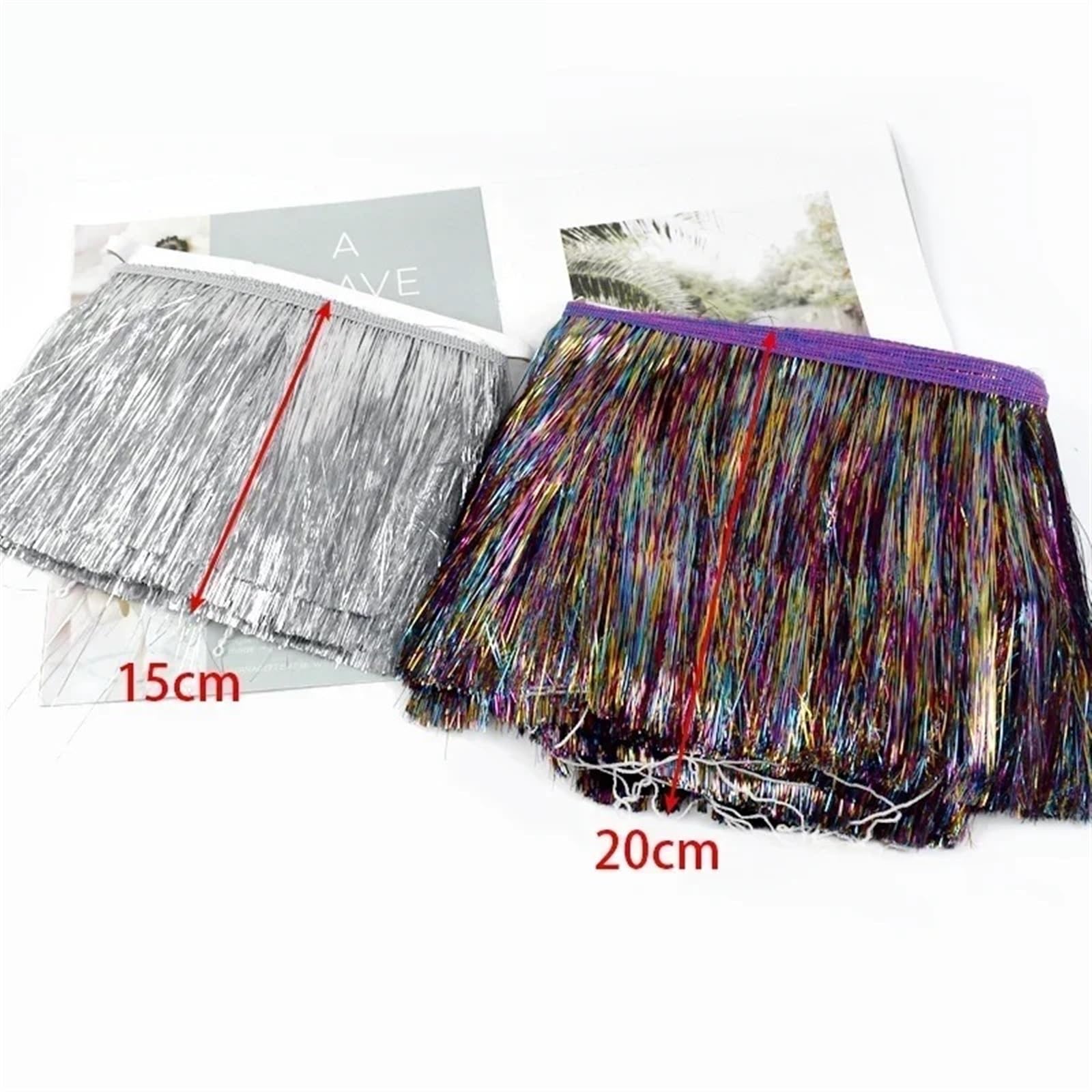 Fransenborte 2/5/10 Meter Meetee 15 cm Bunte Fransen Quasten Kleidung Kleid Spitzenbesatz Vorhang Dekoration Band DIY Bekleidungszubehör